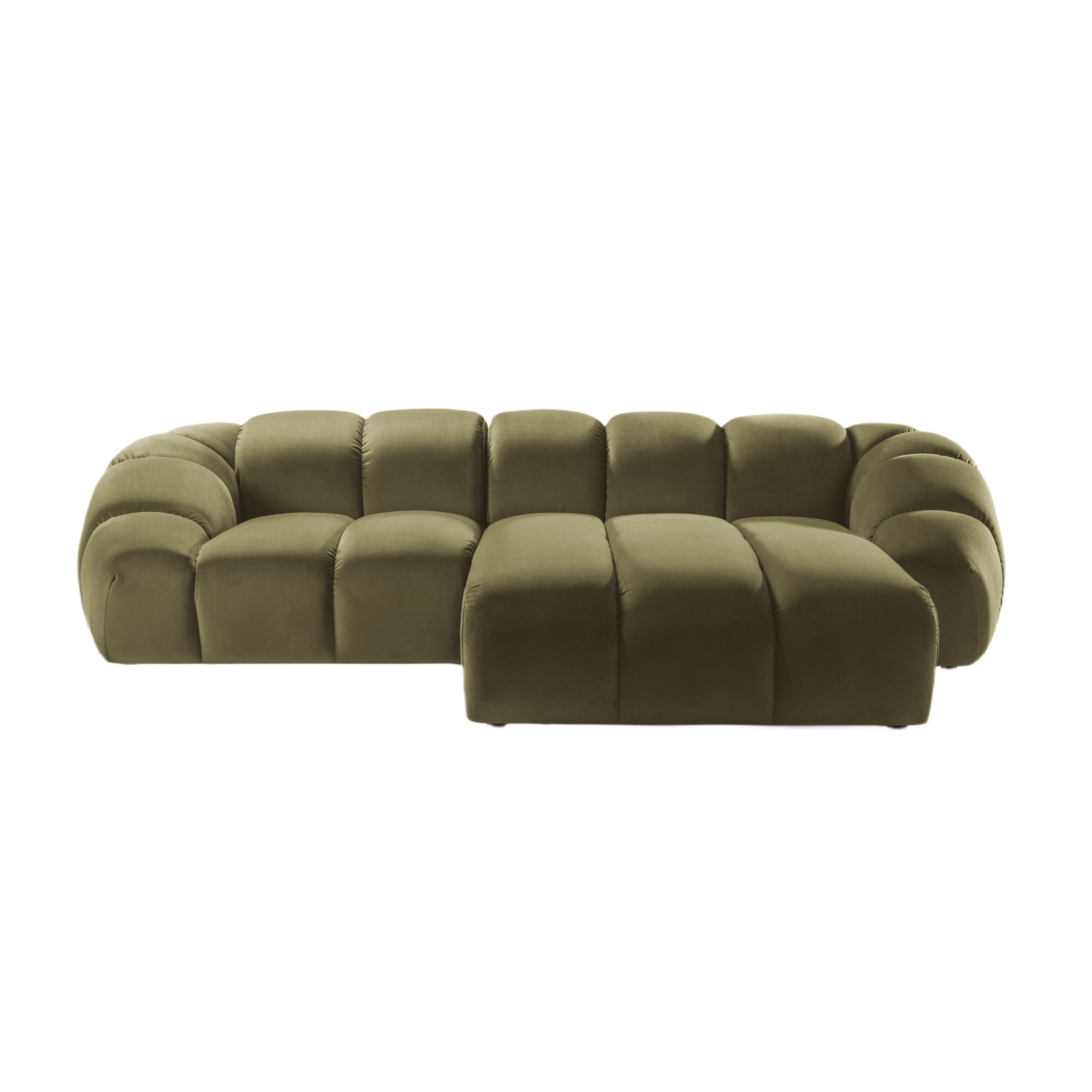 Velvet Right Corner Sofa, "Diana", 3 Sitze, Grün, 294x182x72
In Europa gemacht