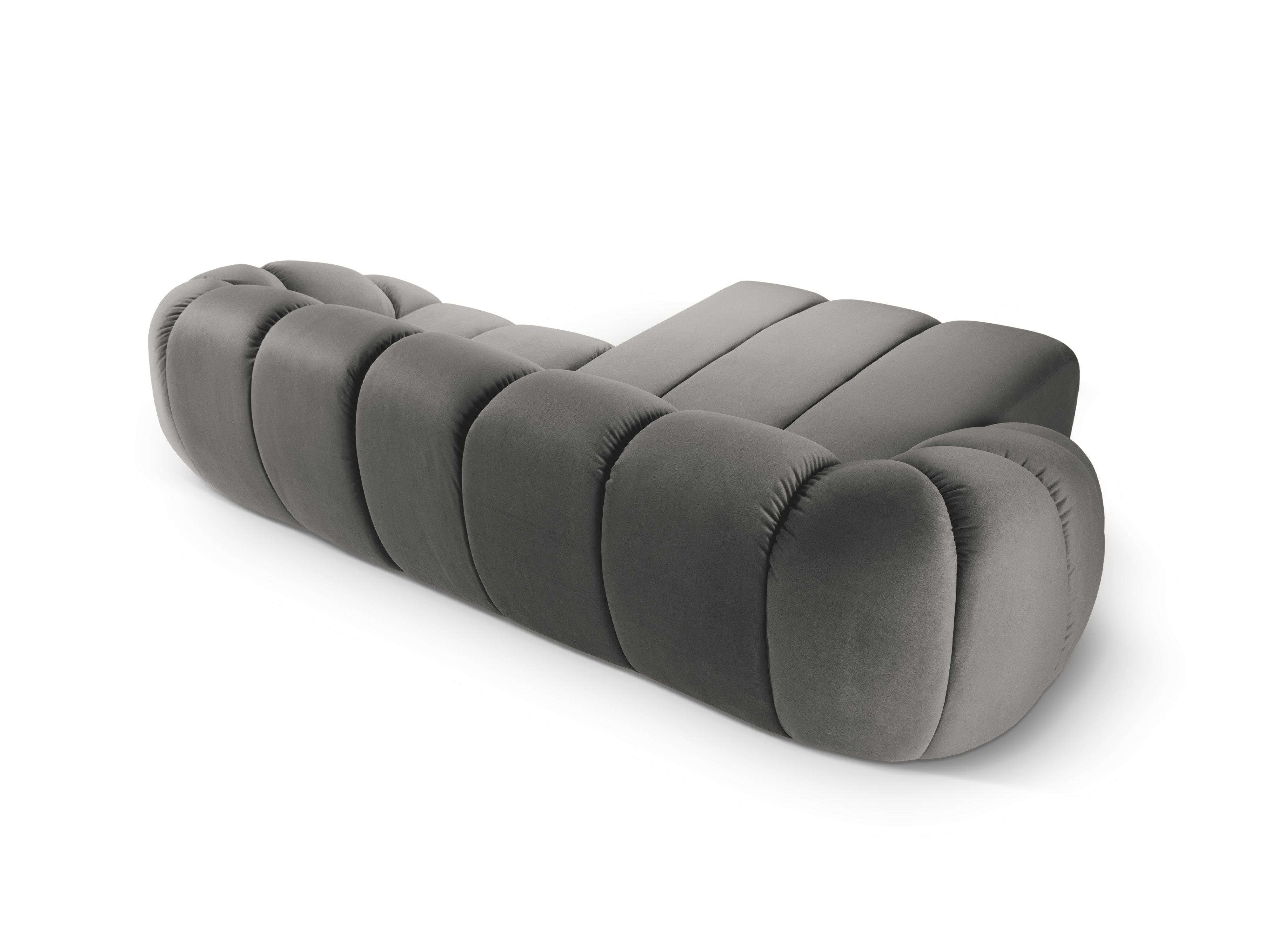 Velvet Left Corner Sofa, "Diana", 3 Seats, Gray, 294x182x72
Made in Europe