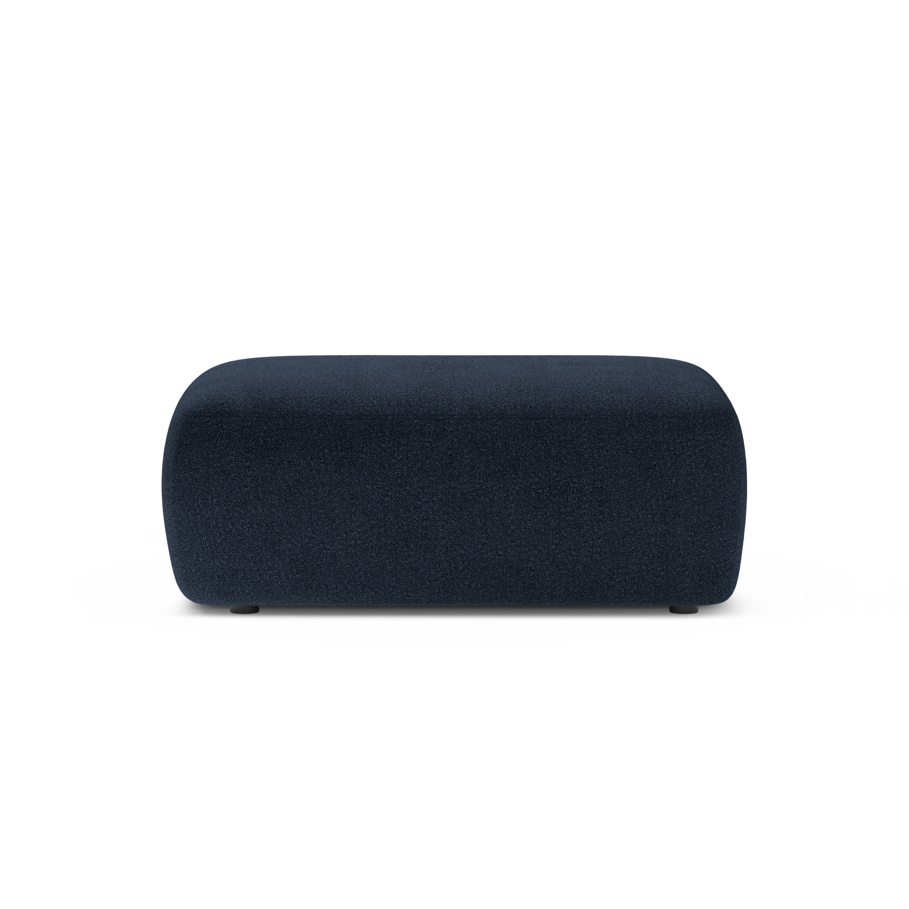 Rechteckiger Pouf KATE in blauer Boucle