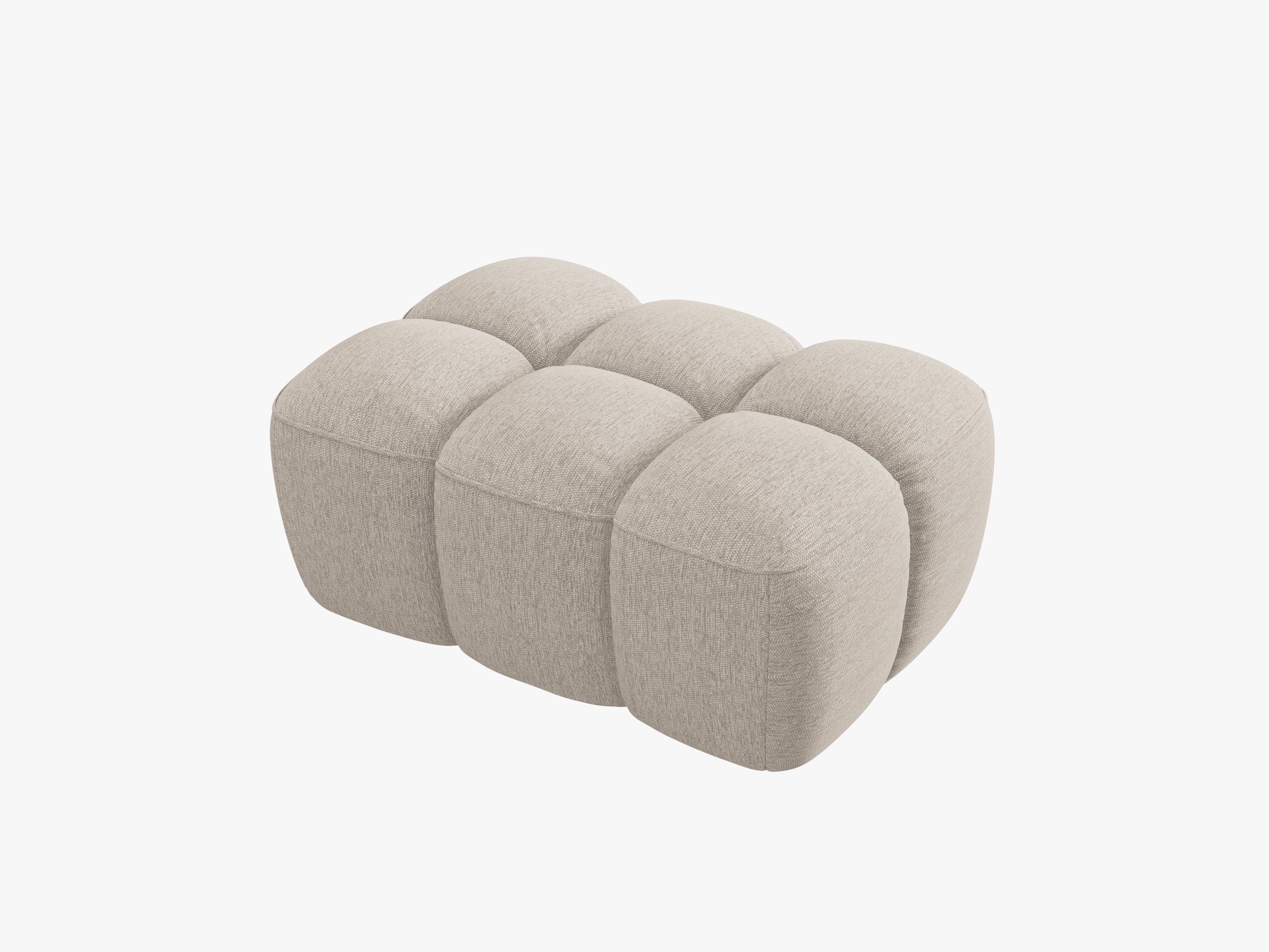 Velvet pouf LISA sand chenille [Monika]
