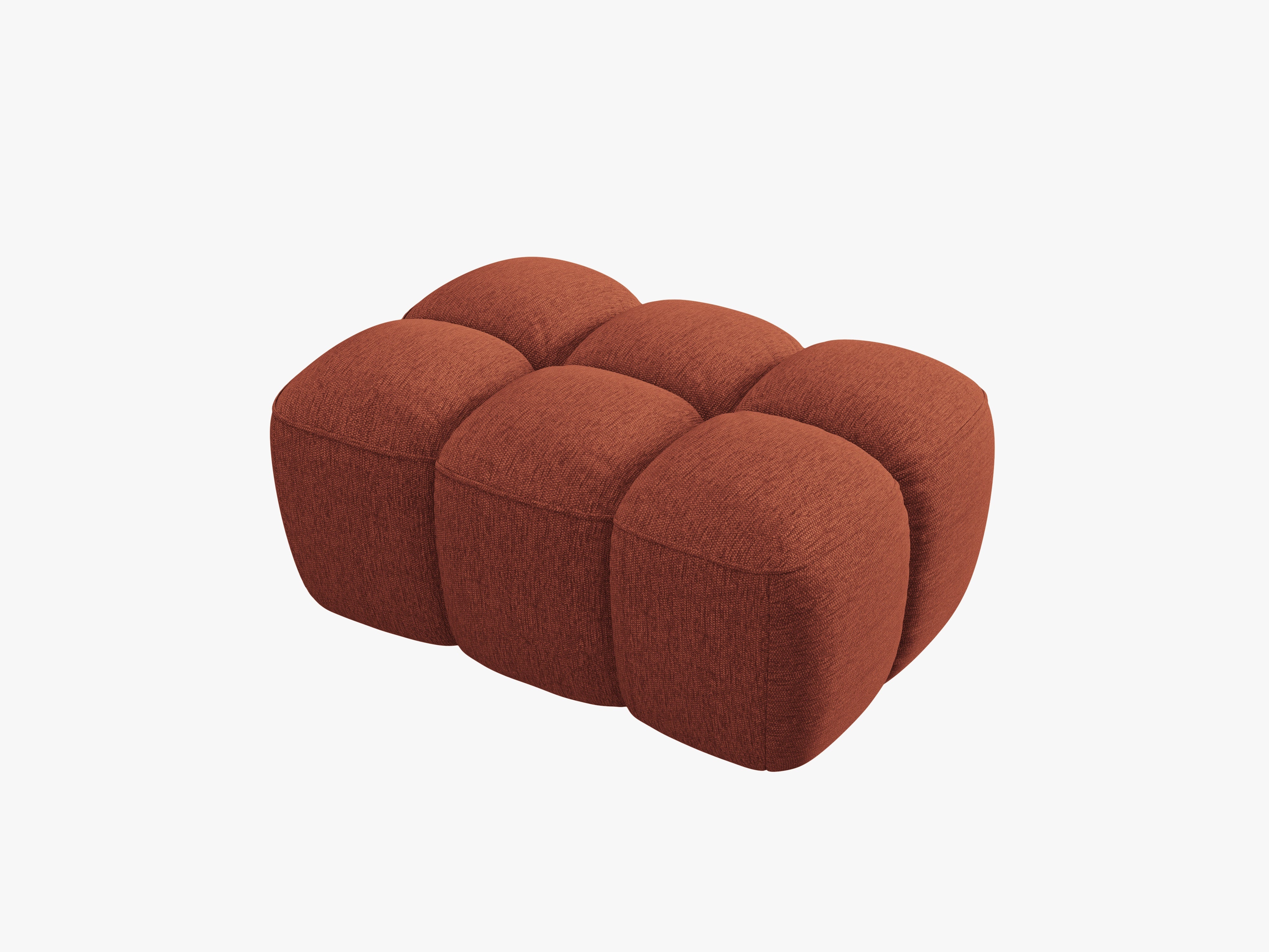 Velvet pouf LISA terracotta chenille [Monika]