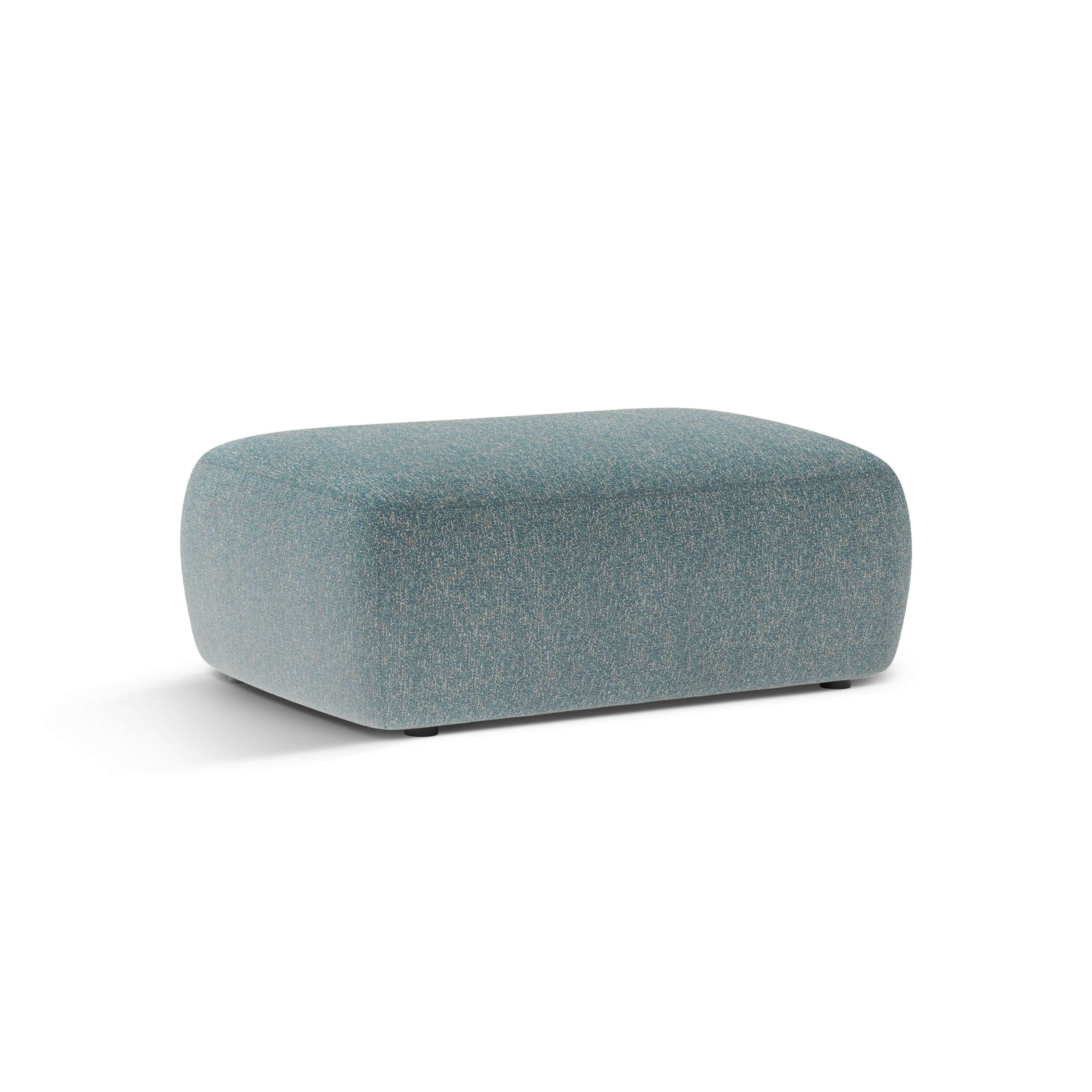 Rechteckiger Hocker KATE blauer Melange
