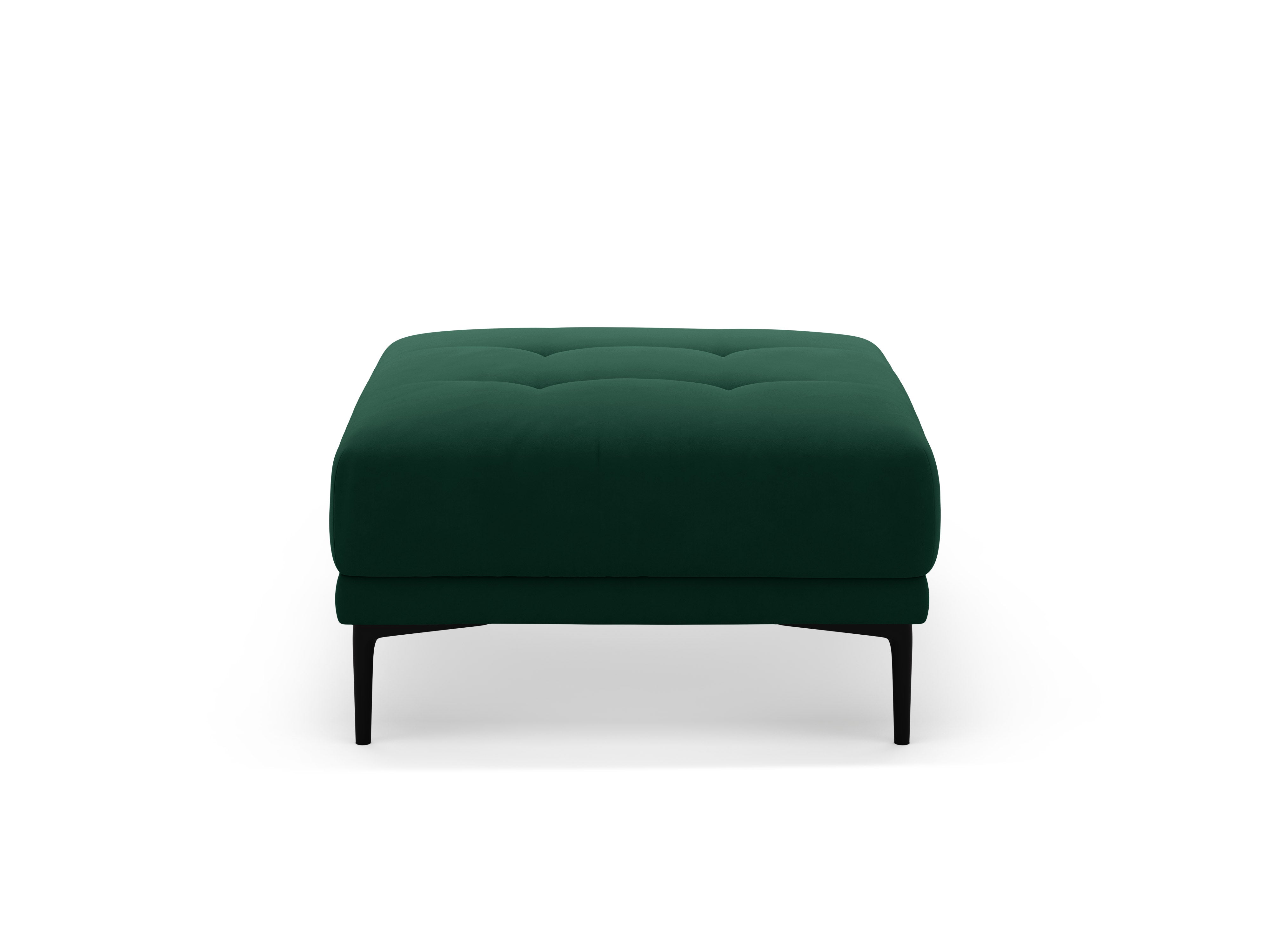 Square Velvet Pouf BEMY Bottle Green