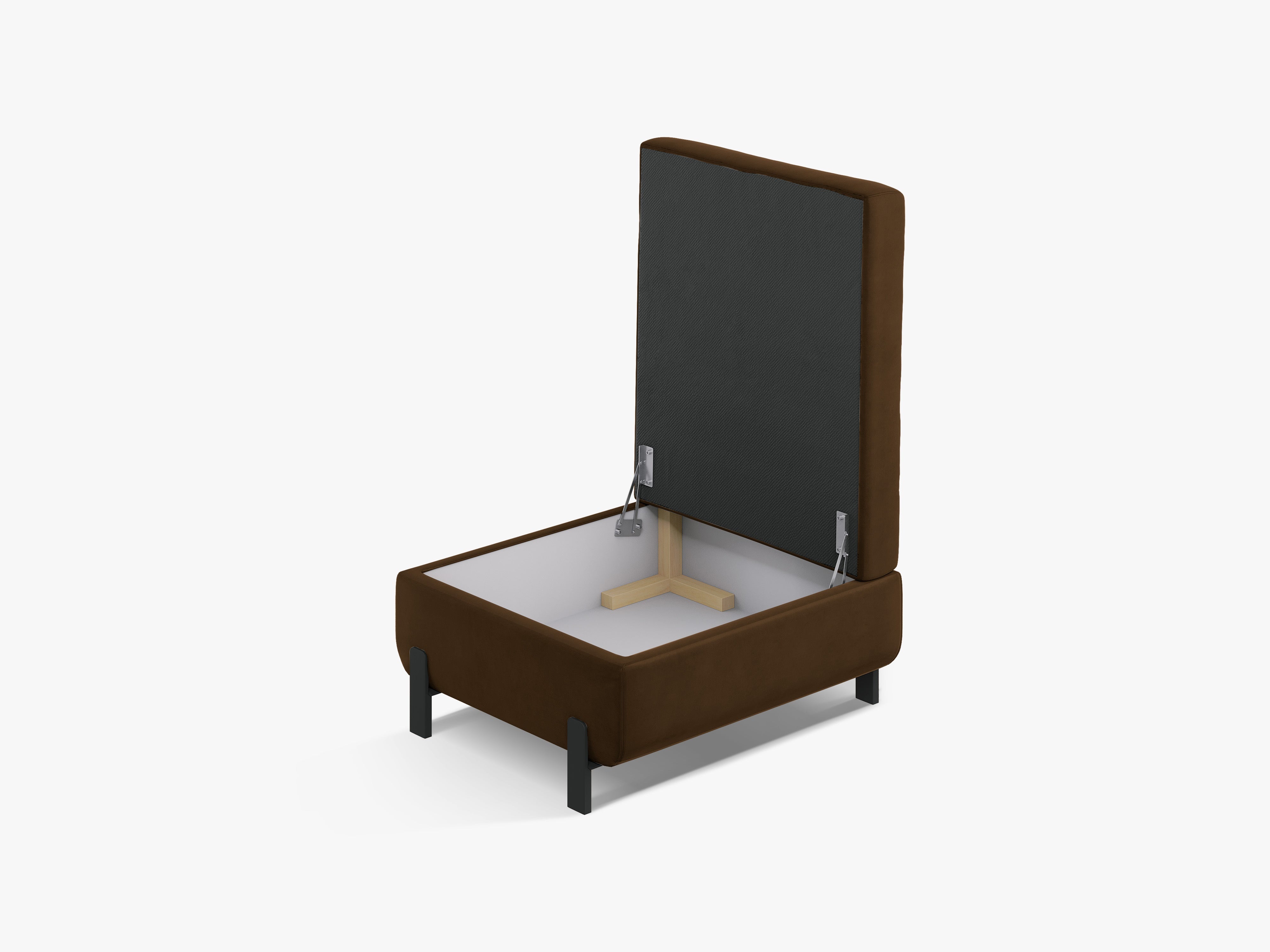 Velvet Fumpu with Box, "Gloria", 1 Seat, Chocolate, 87x72x46
Made in Europe