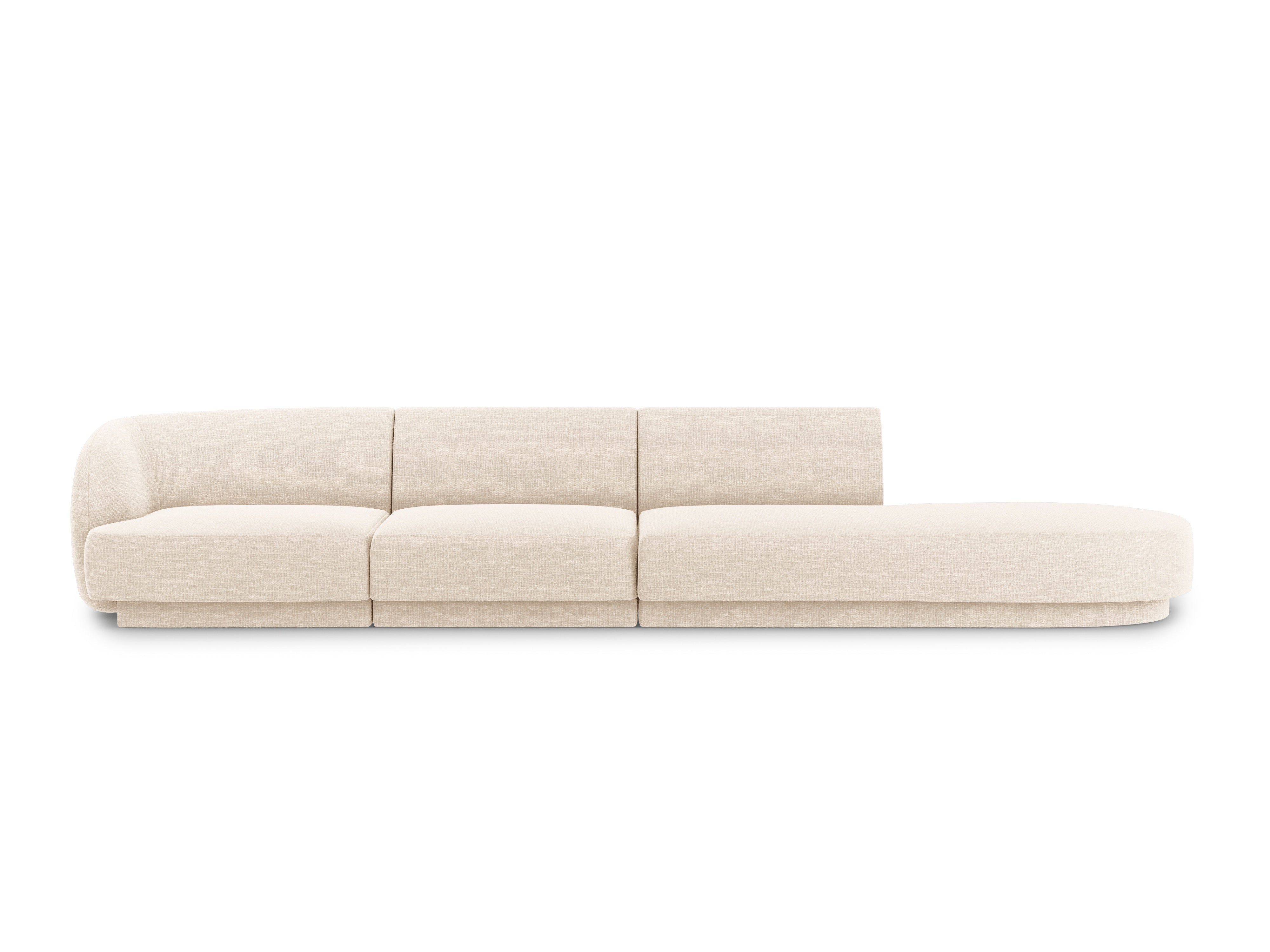 Sofa offene rechtsseitige 4-sitzige offene MILEY Elfenbein Chenille