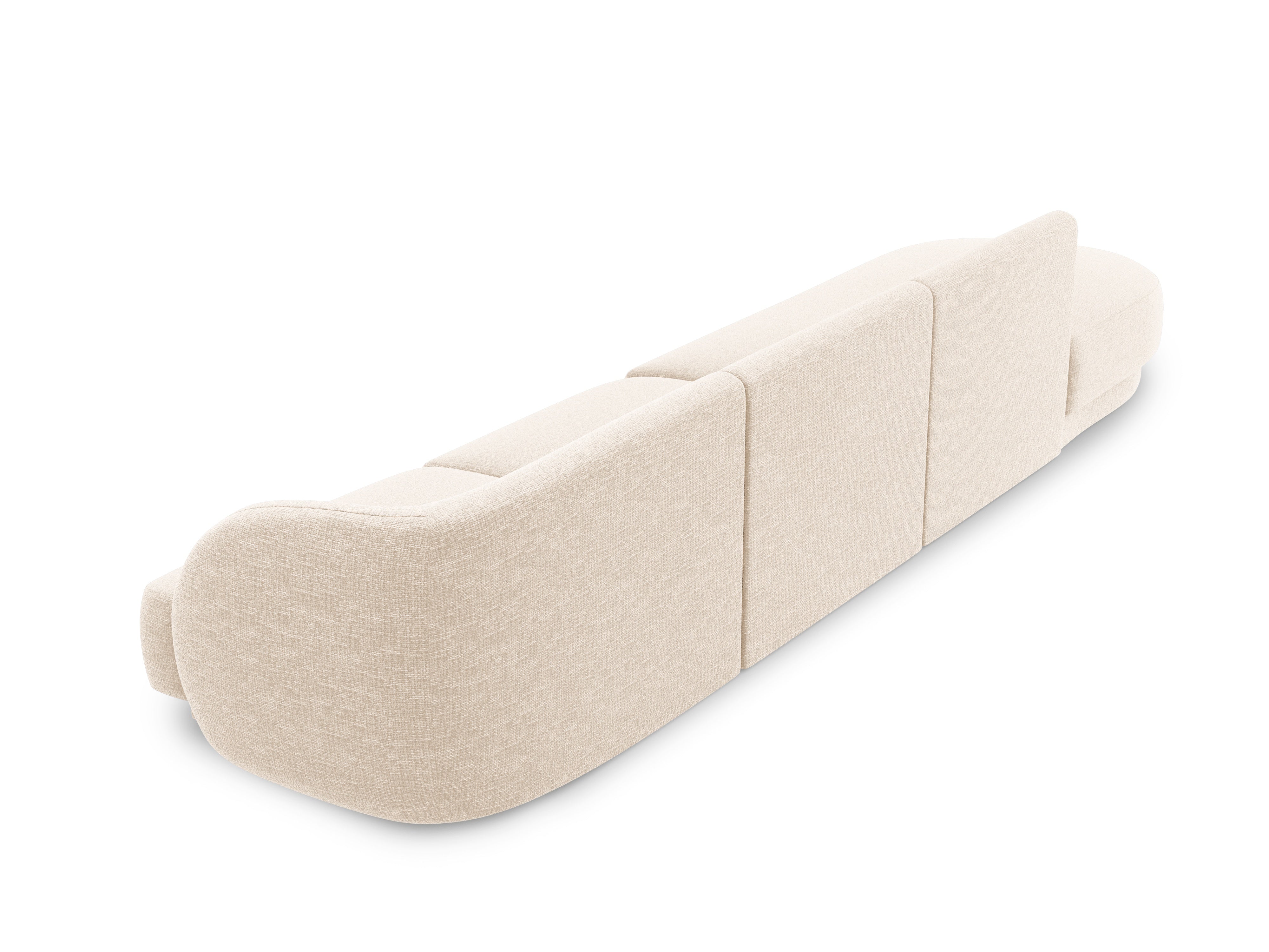 Open left-sided 4-seater sofa MILEY ivory chenille
