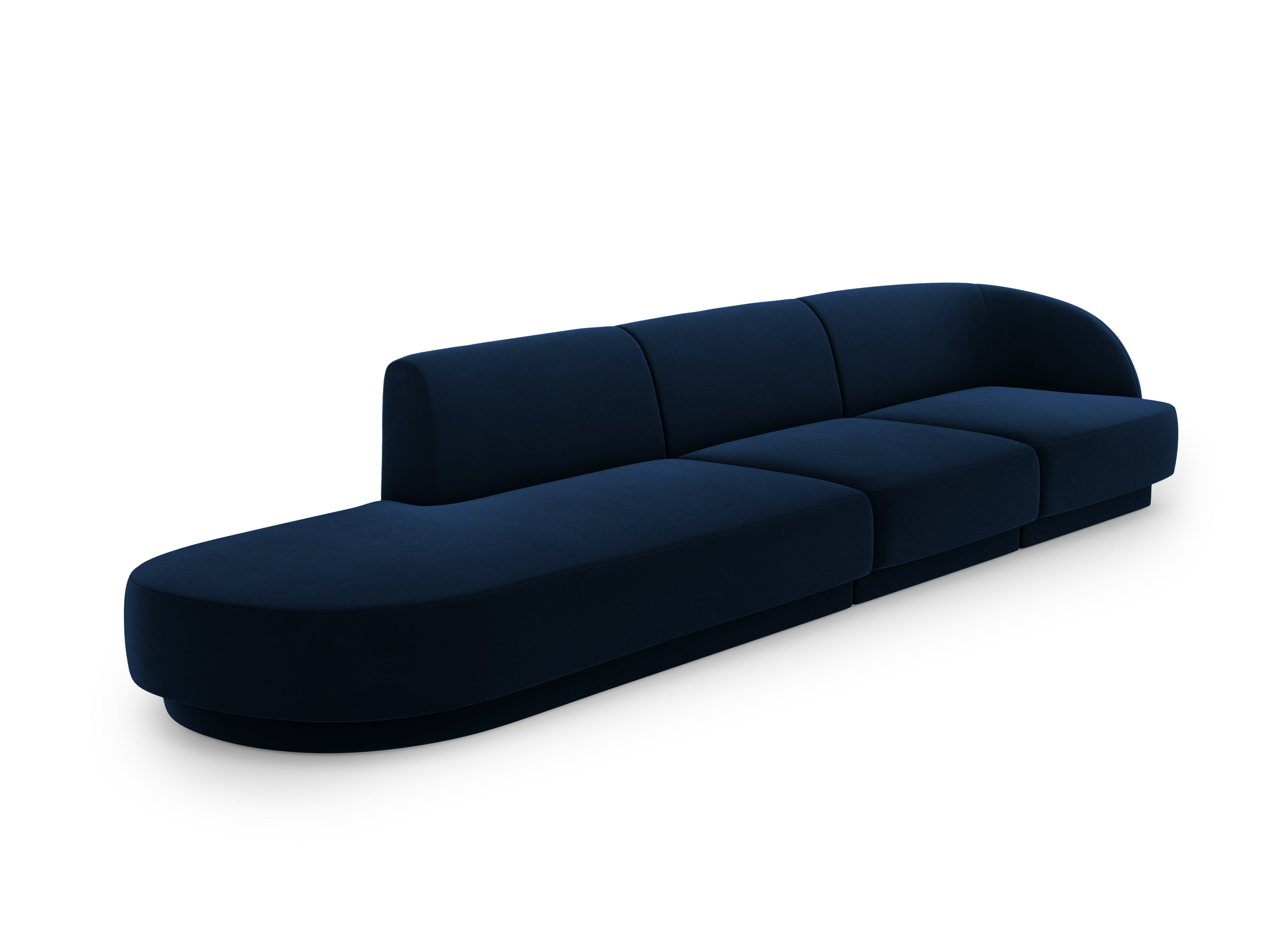 Sofa aksamitna lewostronna 4-osobowa otwarta MILEY grant królewski Micadoni    Eye on Design