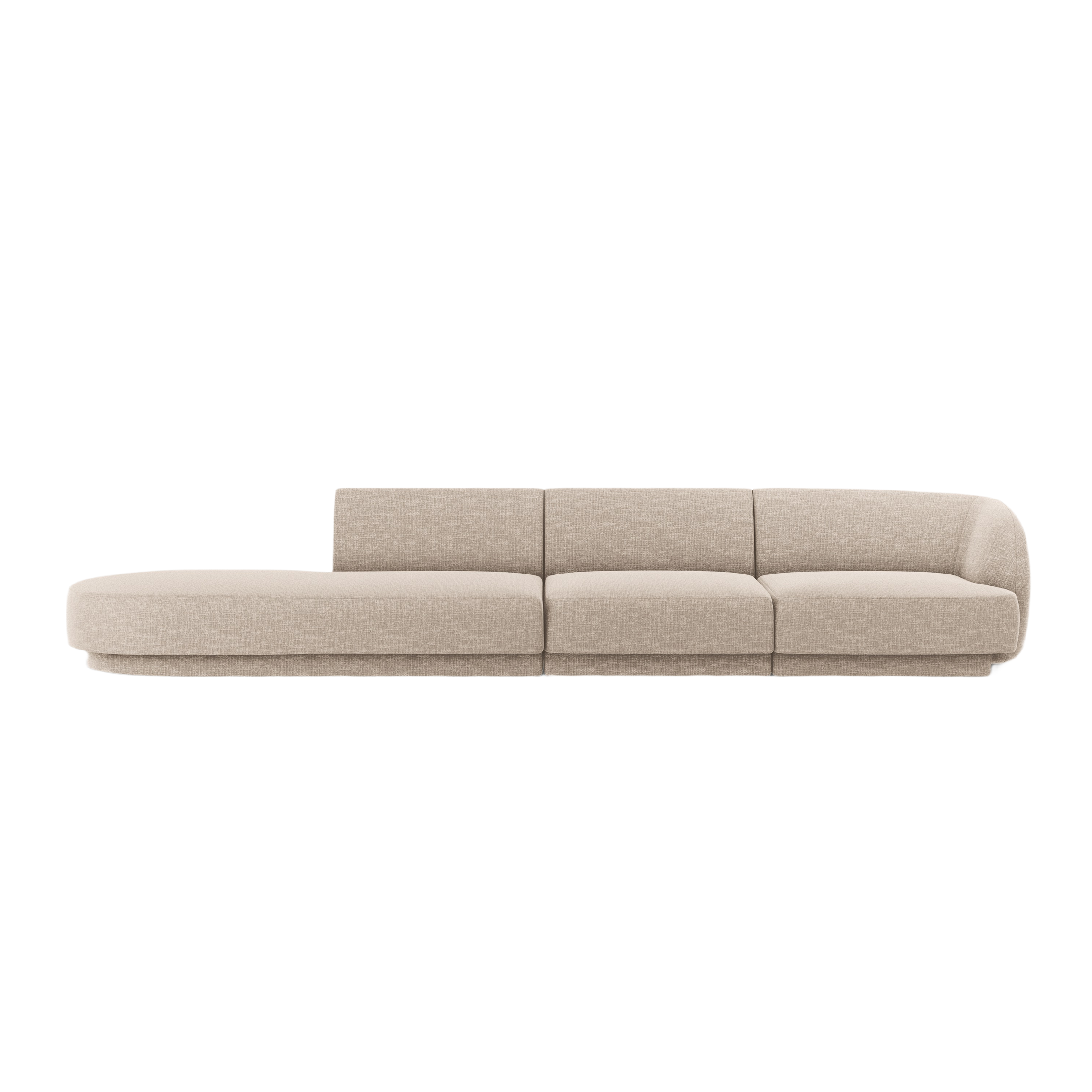 Sofa linksseitig 4-sitzig offen MILEY beige schimmernder Chenille [Monika korrigiert]