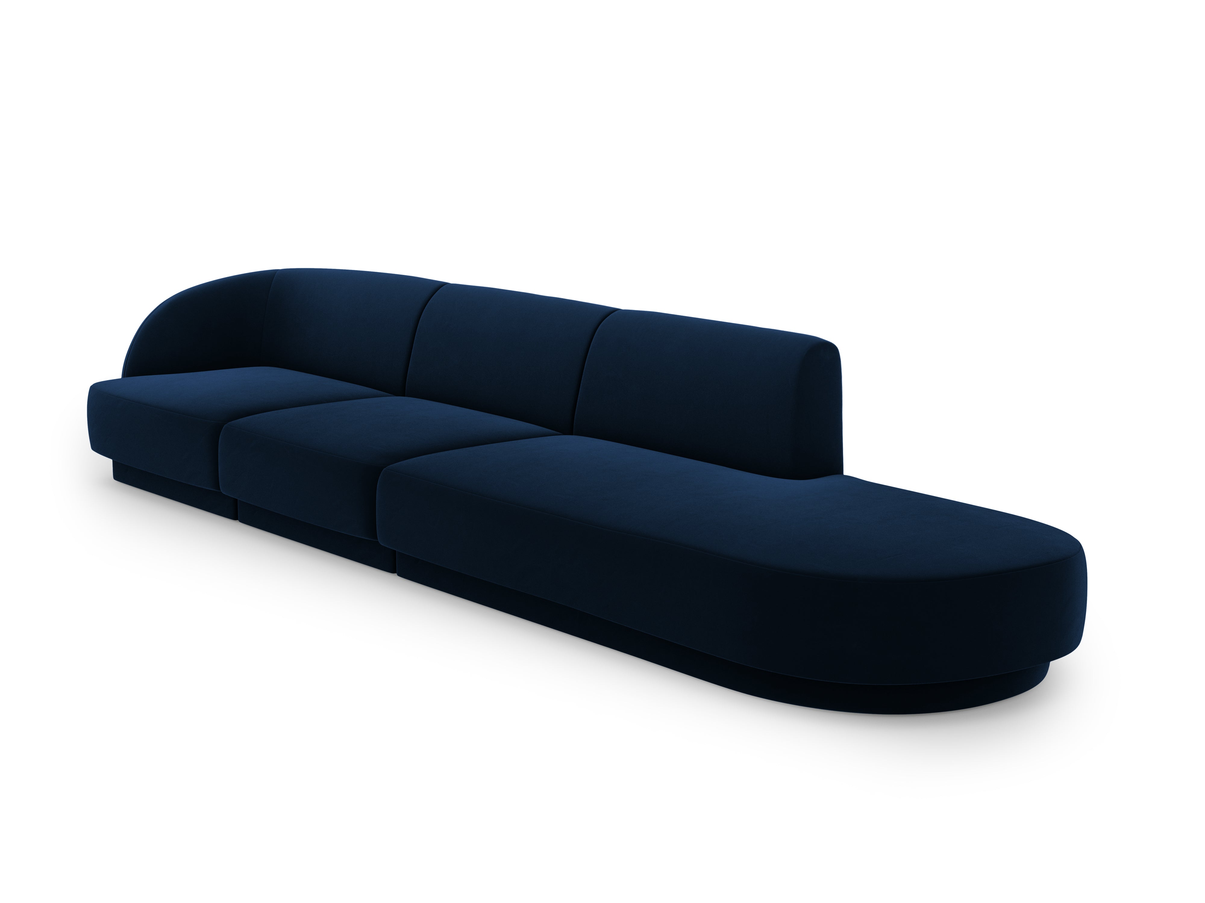Sofa aksamitna prawostronna 4-osobowa otwarta MILEY granat królewski Micadoni    Eye on Design