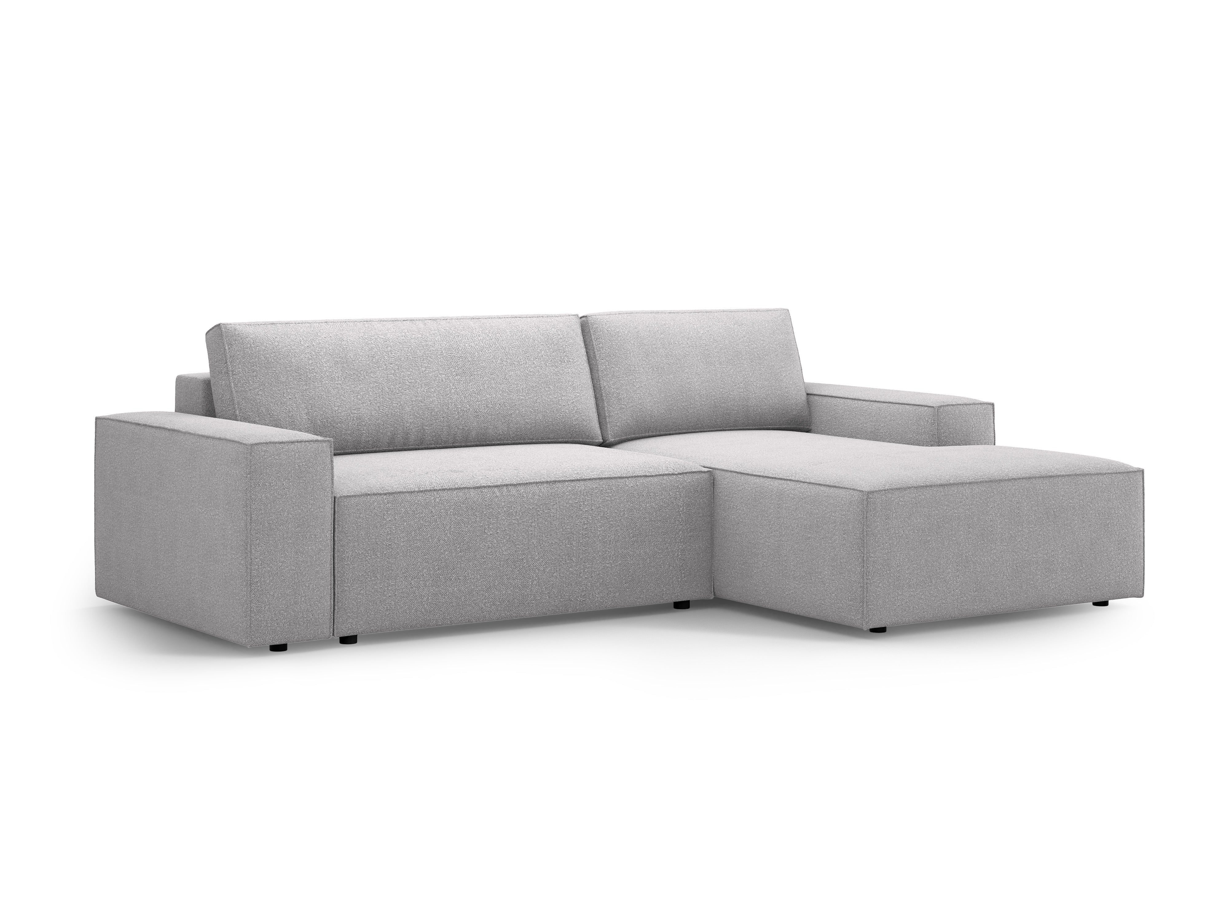 Right-facing corner sofa bed JODIE light gray boucle