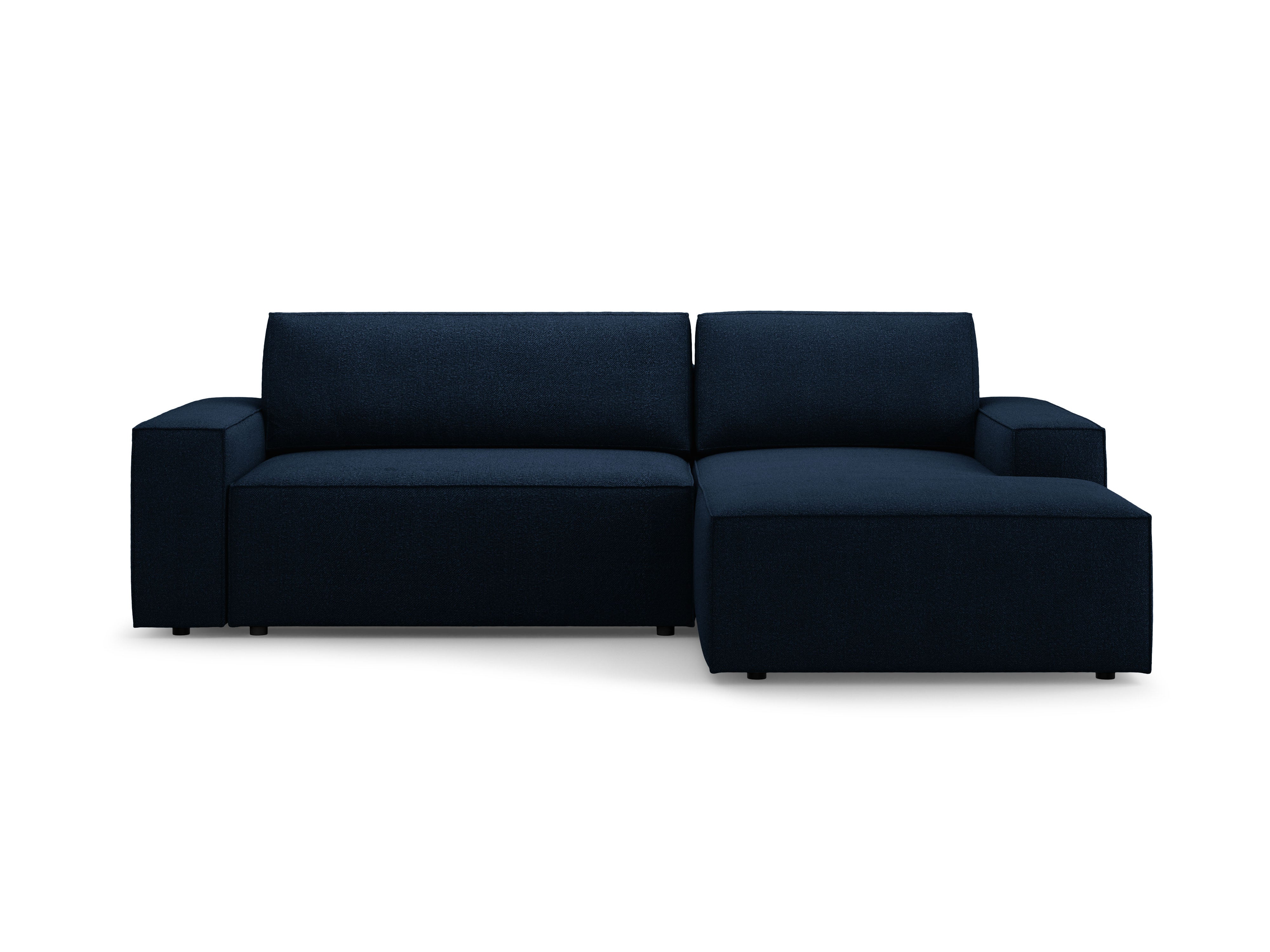 Right-facing corner sofa bed JODIE dark blue boucle