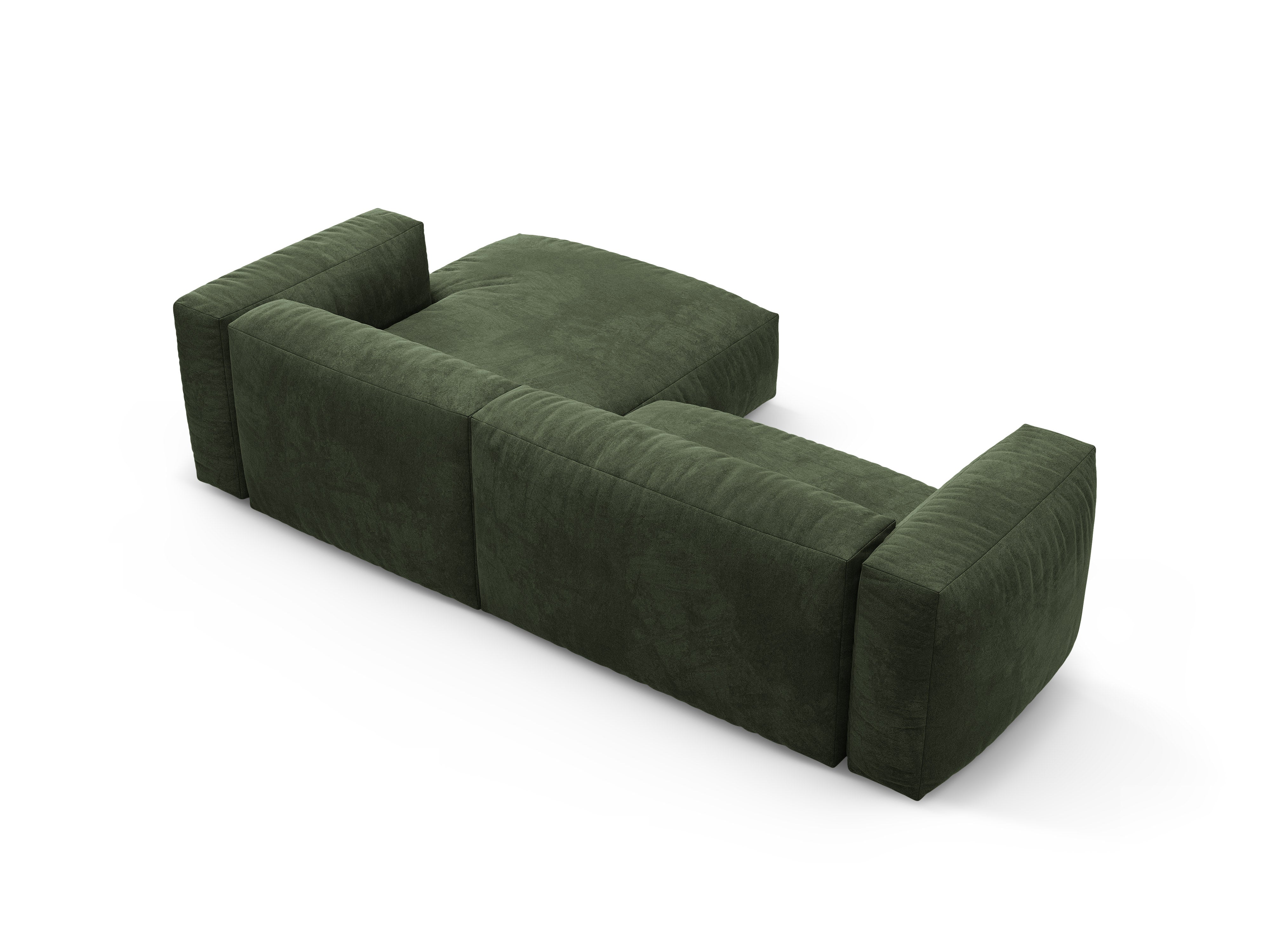 Green Velvet Right-Hand Corner Sofa with Sleeping Function MARTINA
