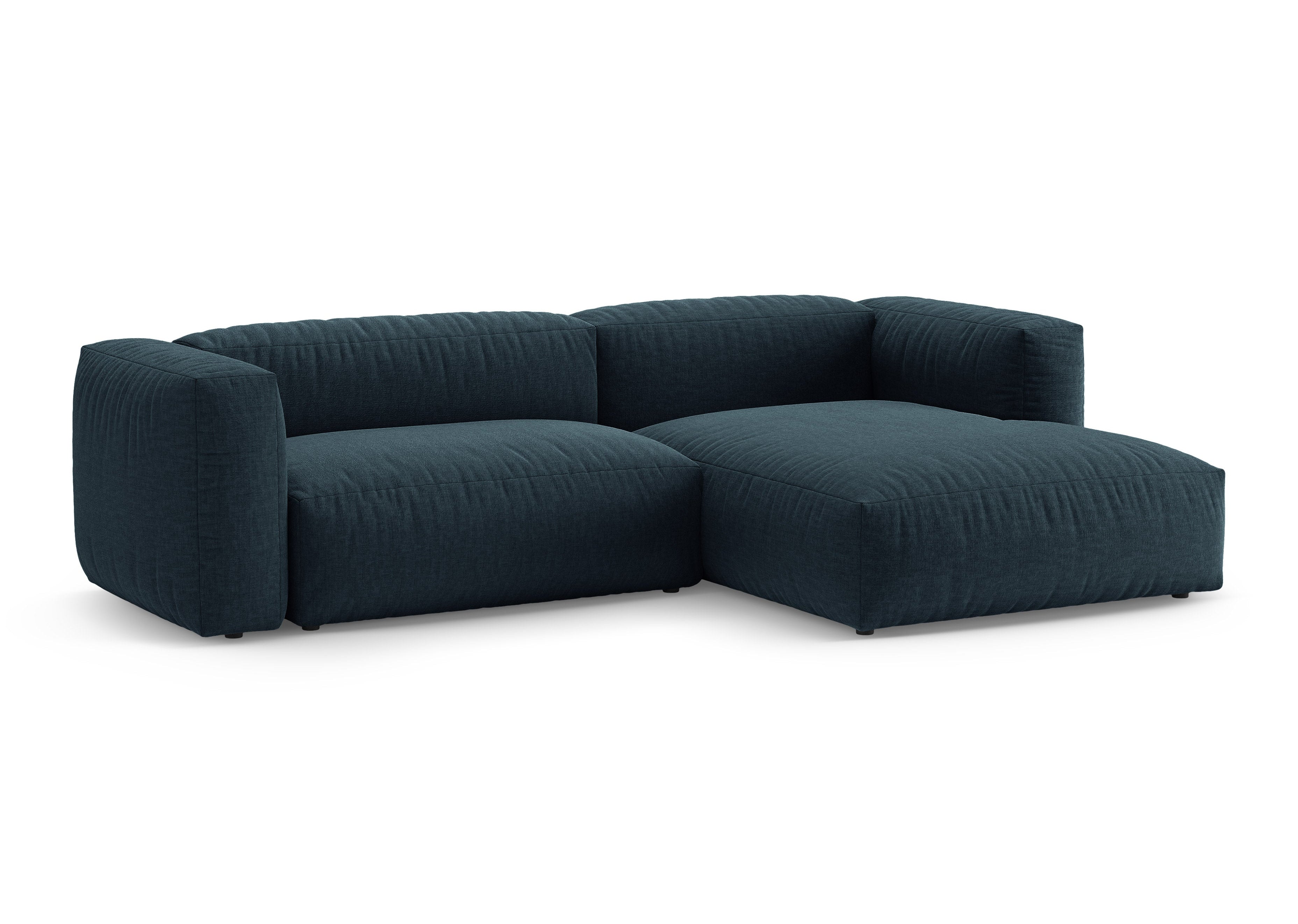 Right-facing corner sofa bed MARTINA in denim blue