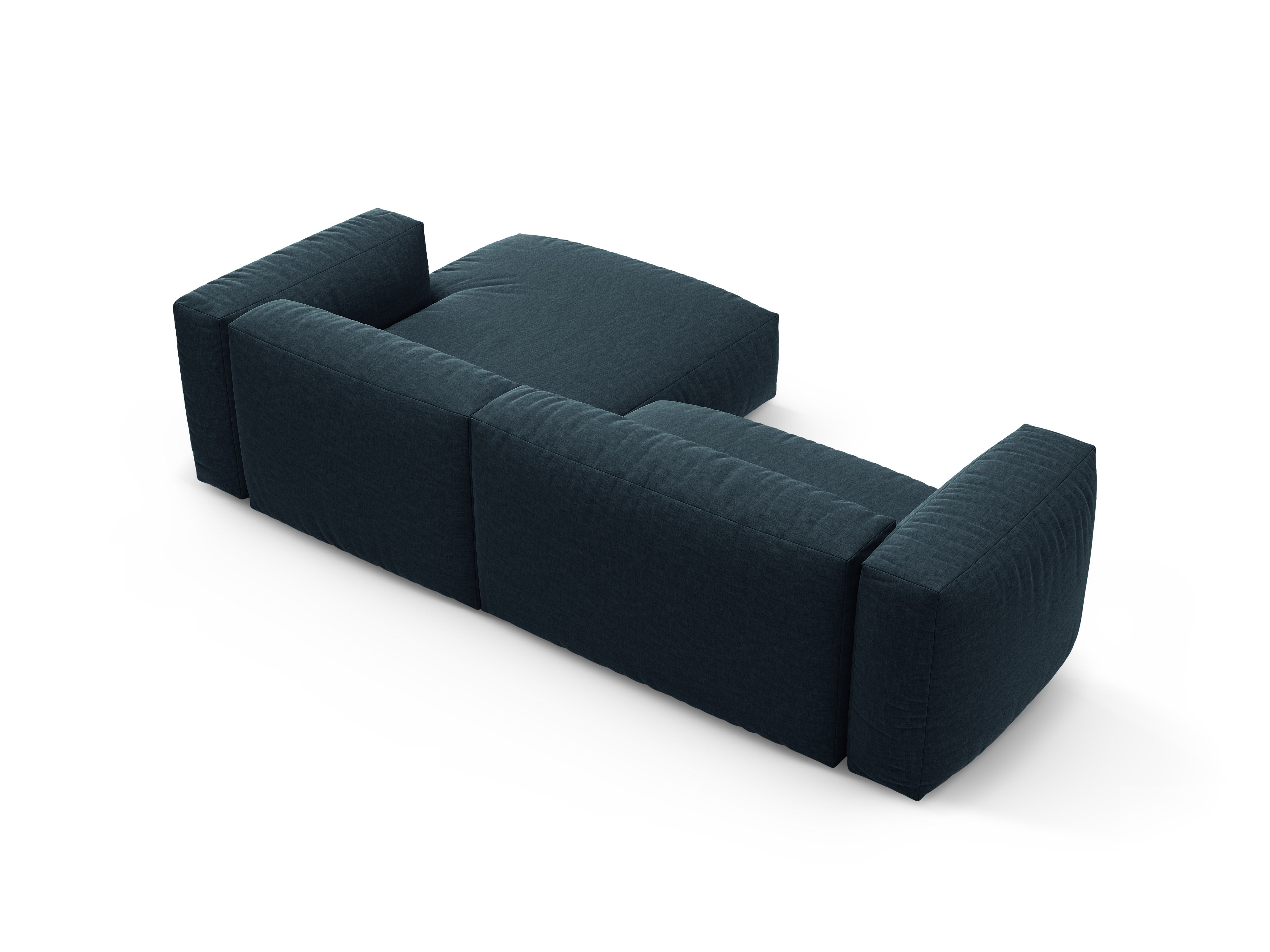 Right-facing corner sofa bed MARTINA in denim blue
