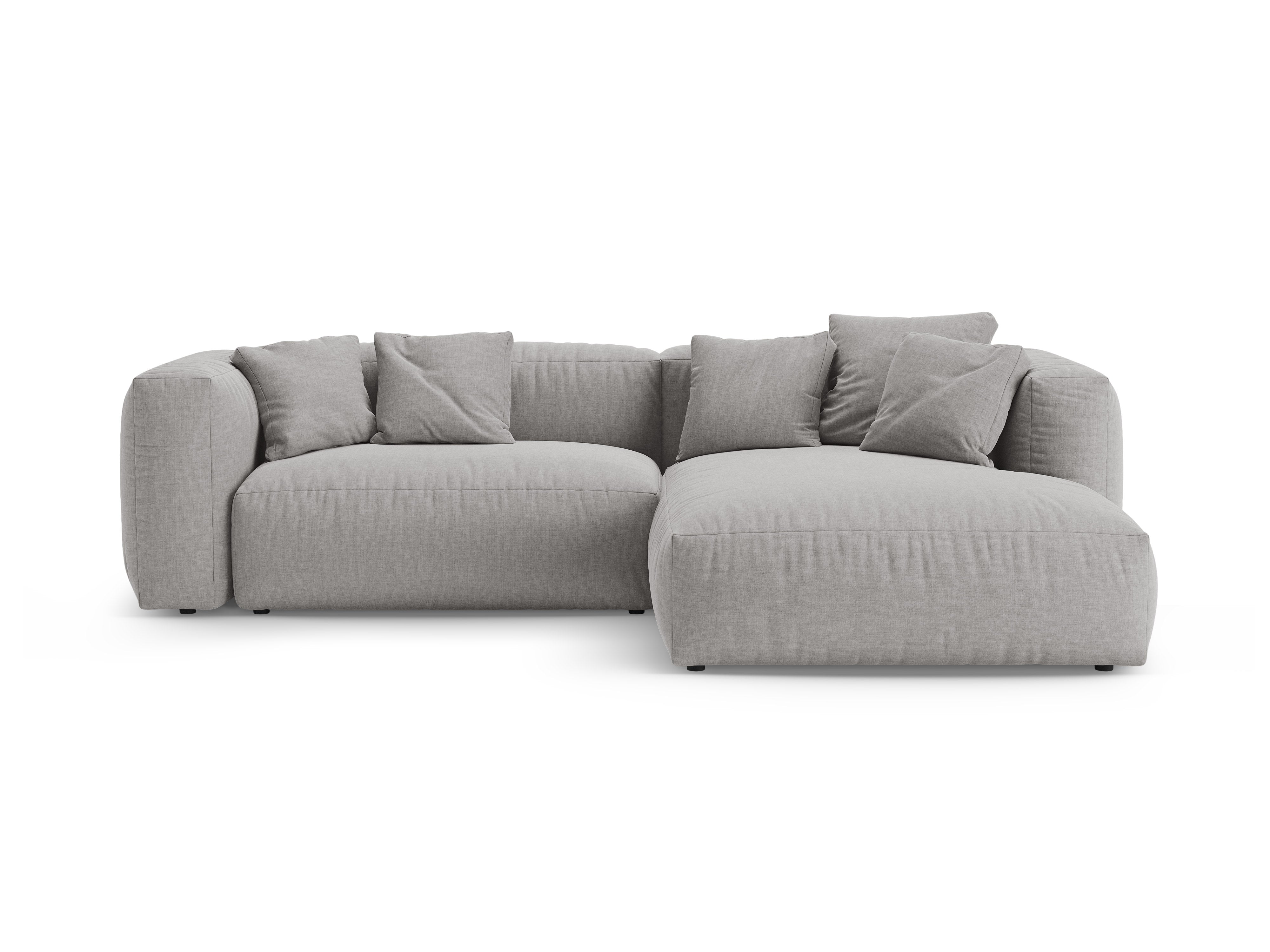 Right-facing corner sofa bed MARTINA light gray