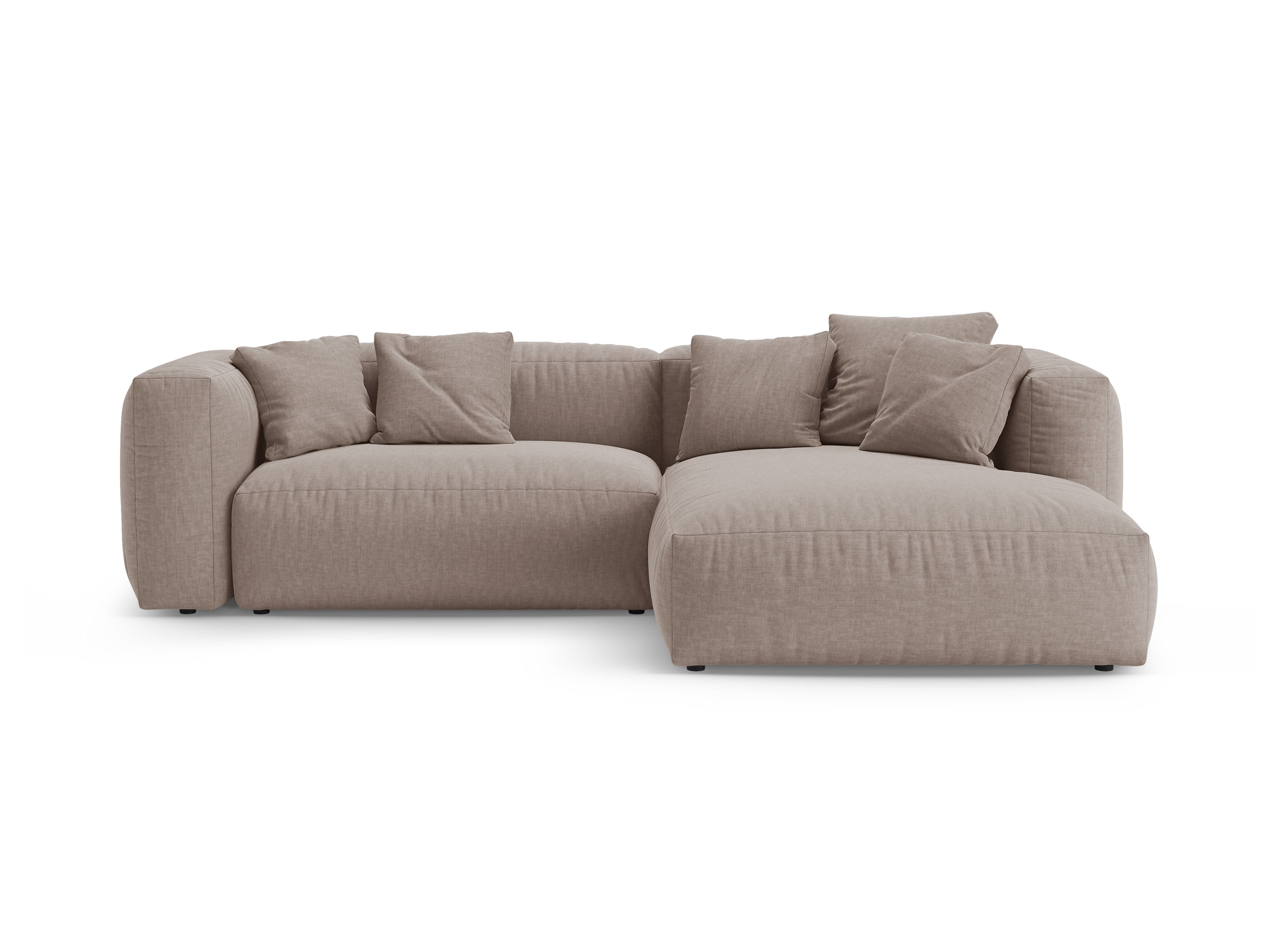 Rechtsseitige Schlafcouch MARTINA in Dunkelbeige