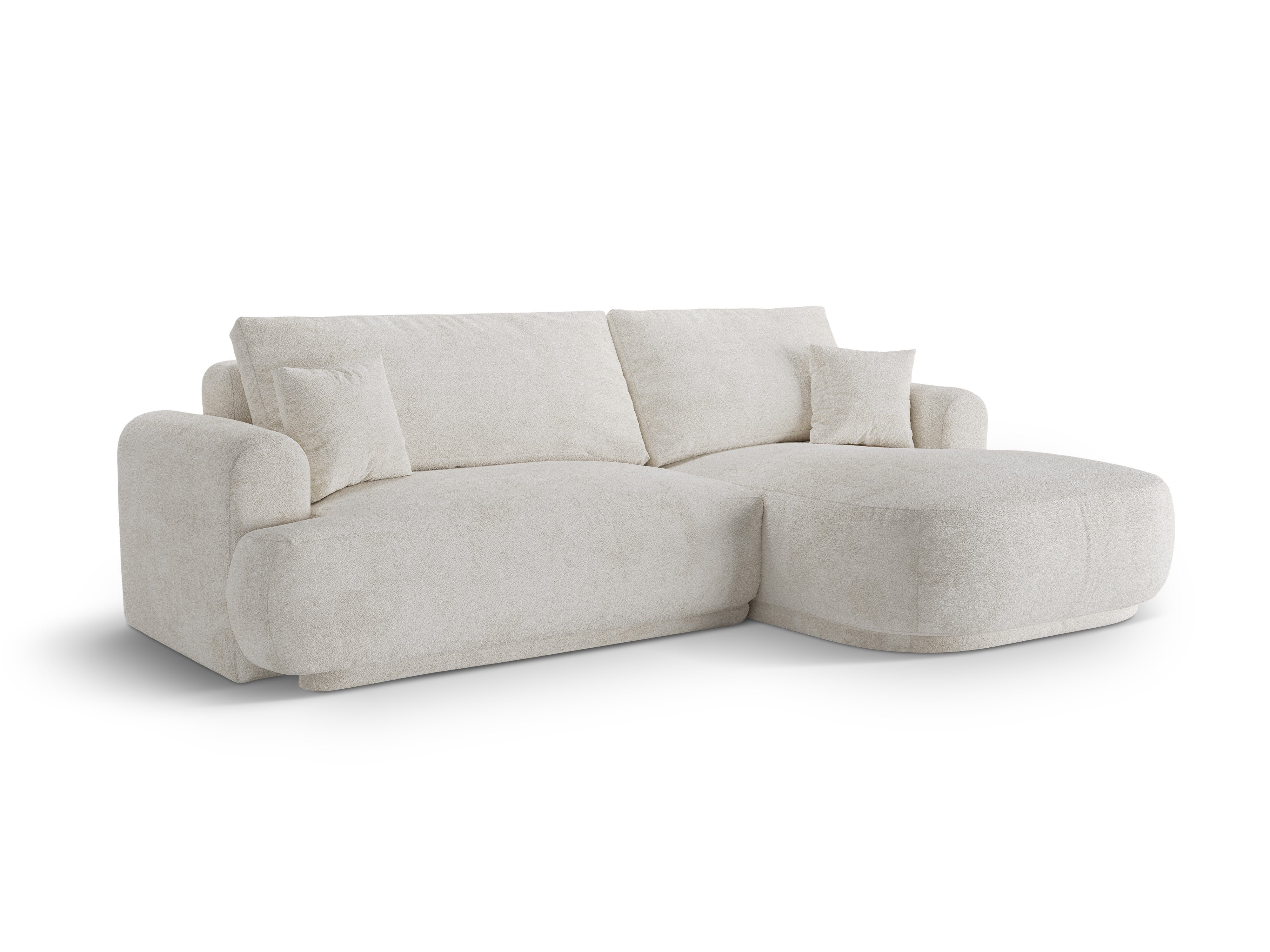 Right -sided corner with Ella light -beige boucle sleeping function