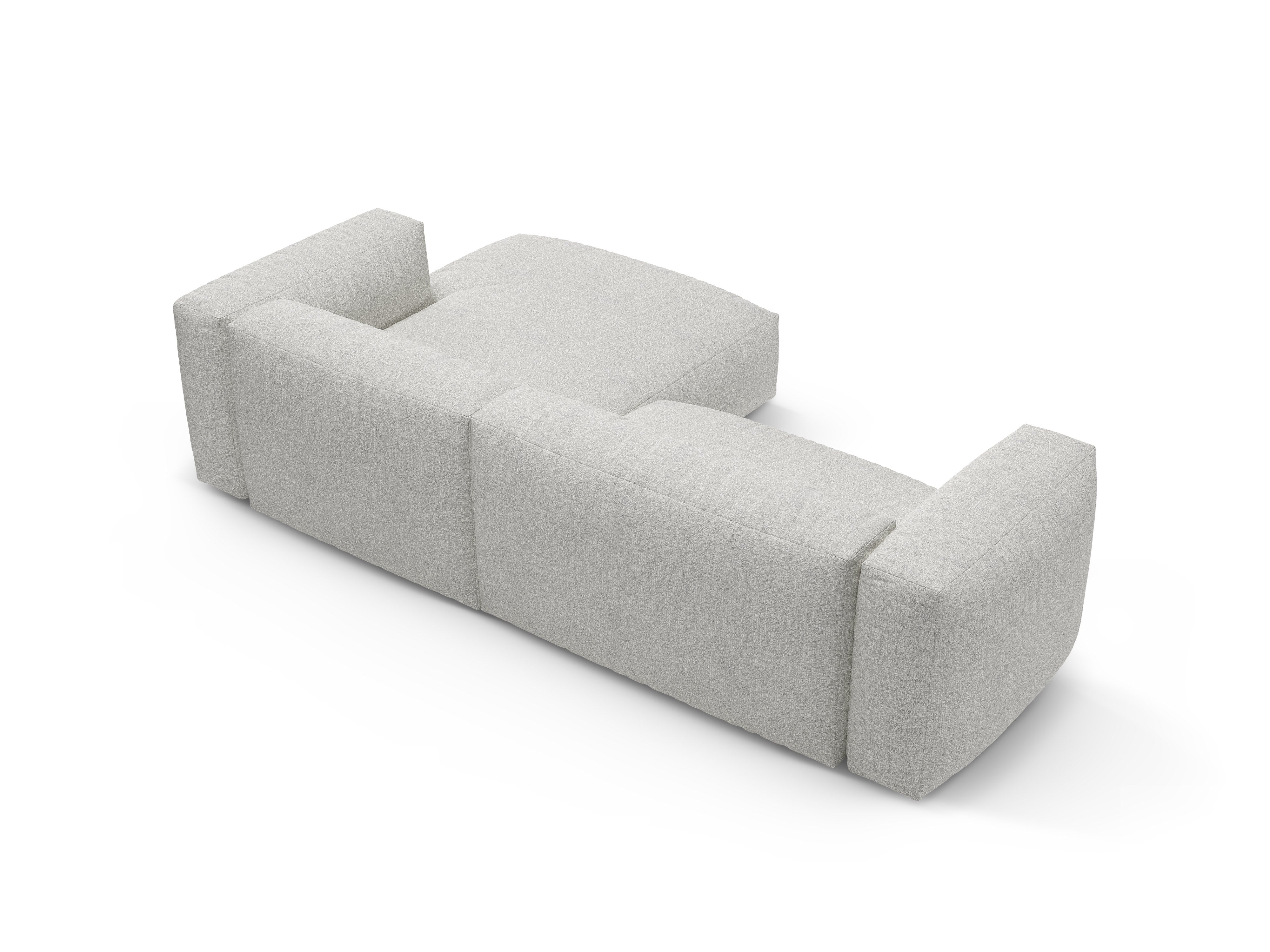 Rechtsseitiger Schlafsofa MARTINA in grau-beigem Boucle-Melange