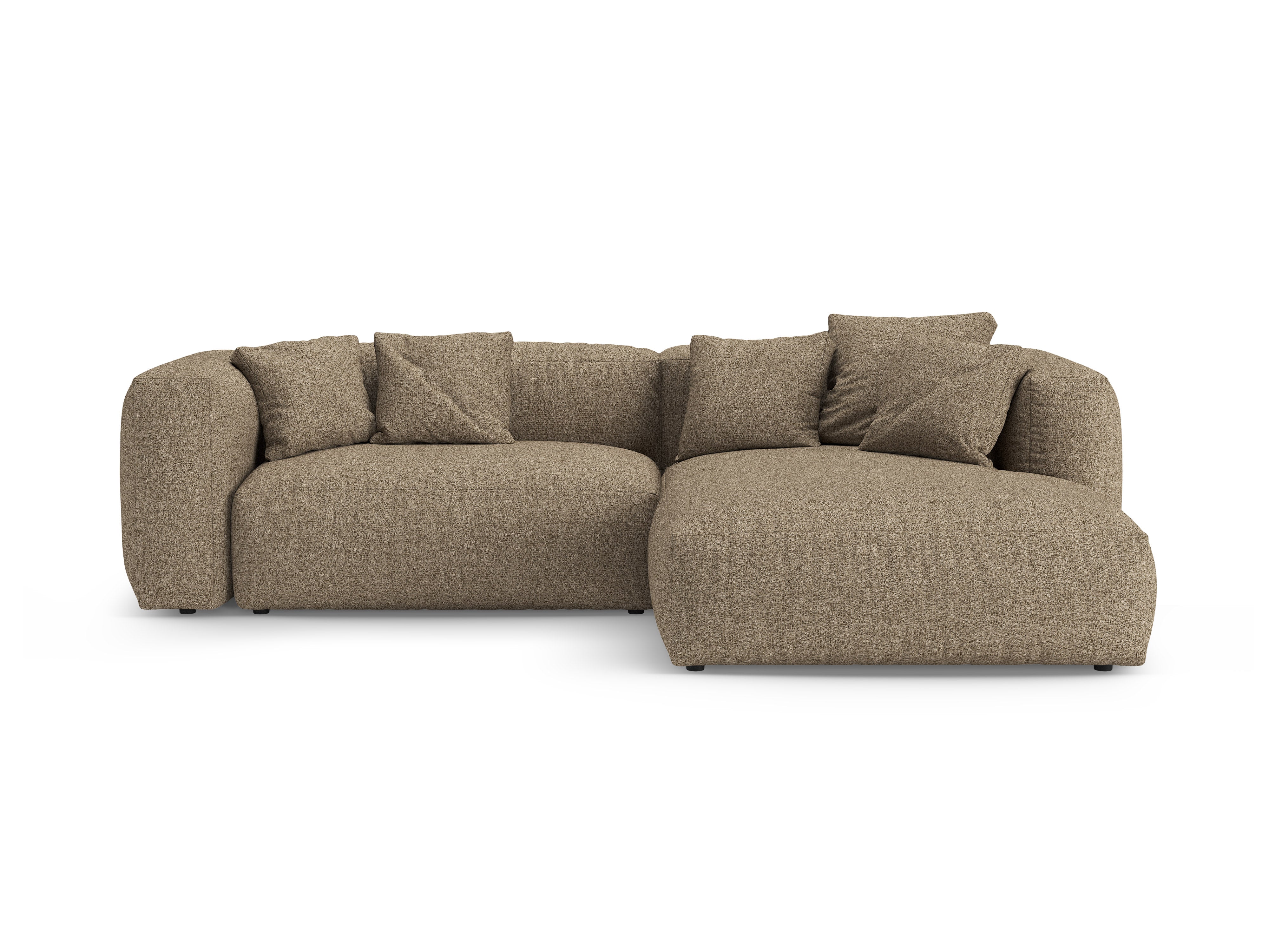 Right-facing corner sofa bed MARTINA cappuccino boucle