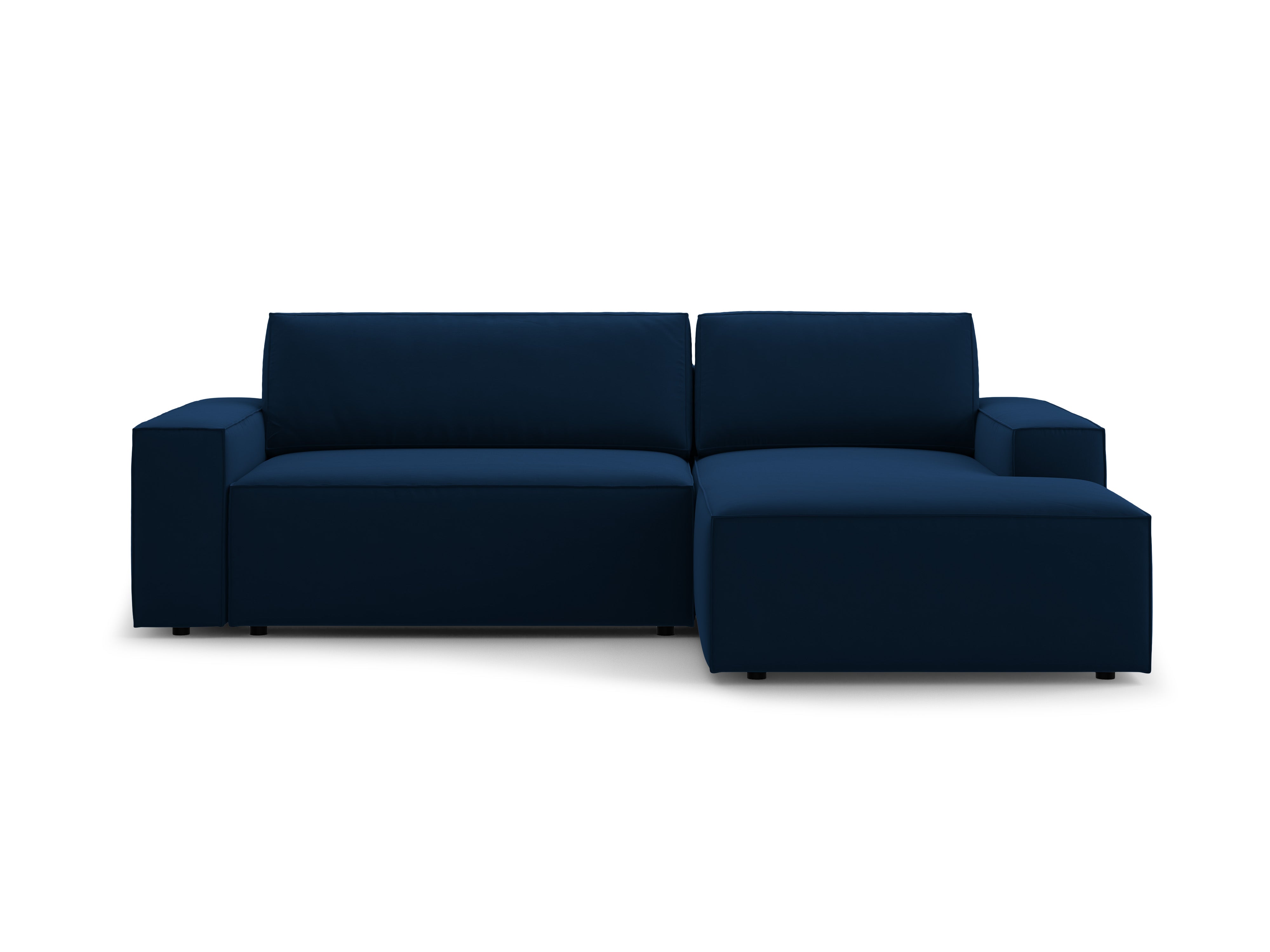 Samt-Ecksofa rechts mit Schlaffunktion JODIE königsblau