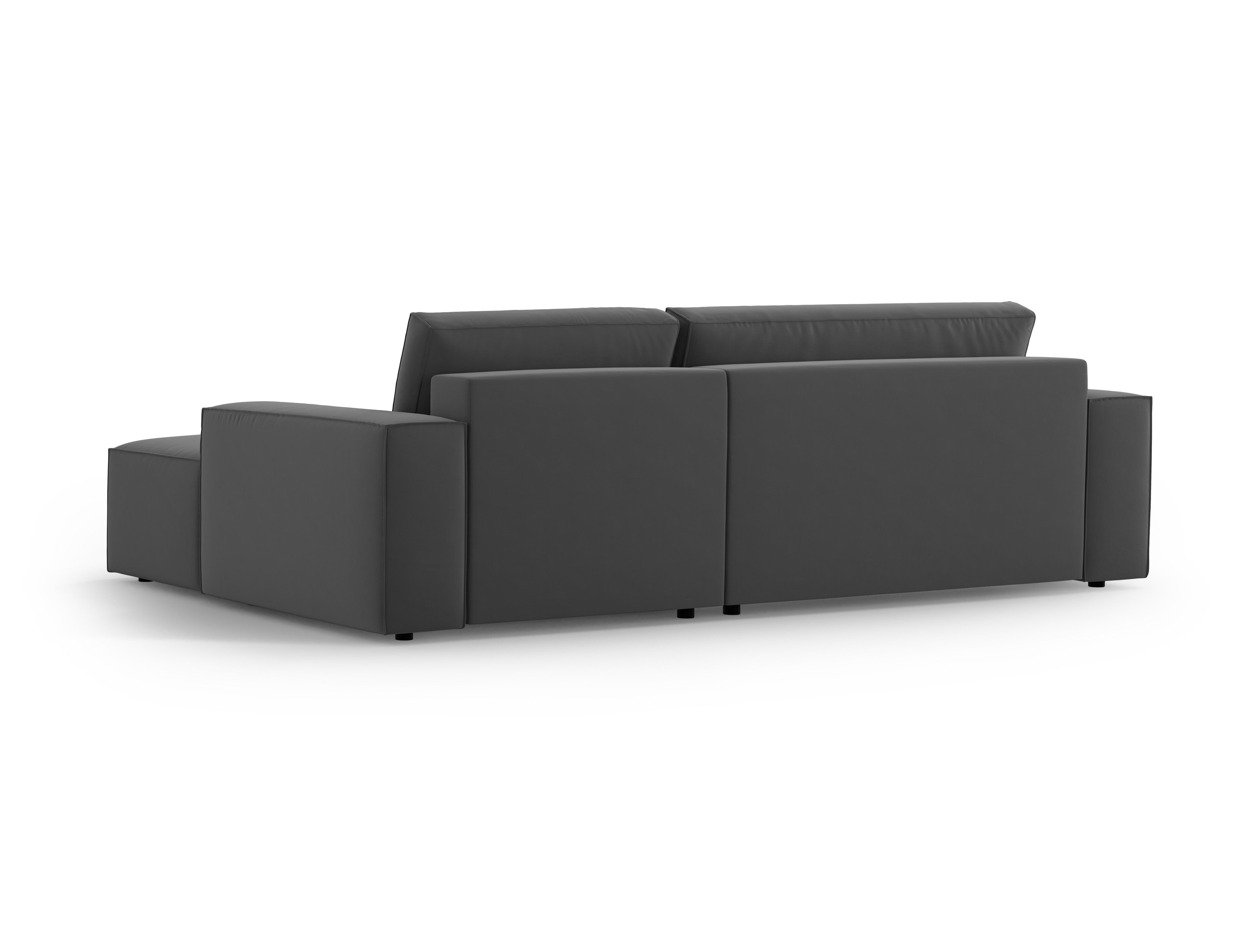 Samt-Ecksofa rechts mit Schlaffunktion JODIE grau