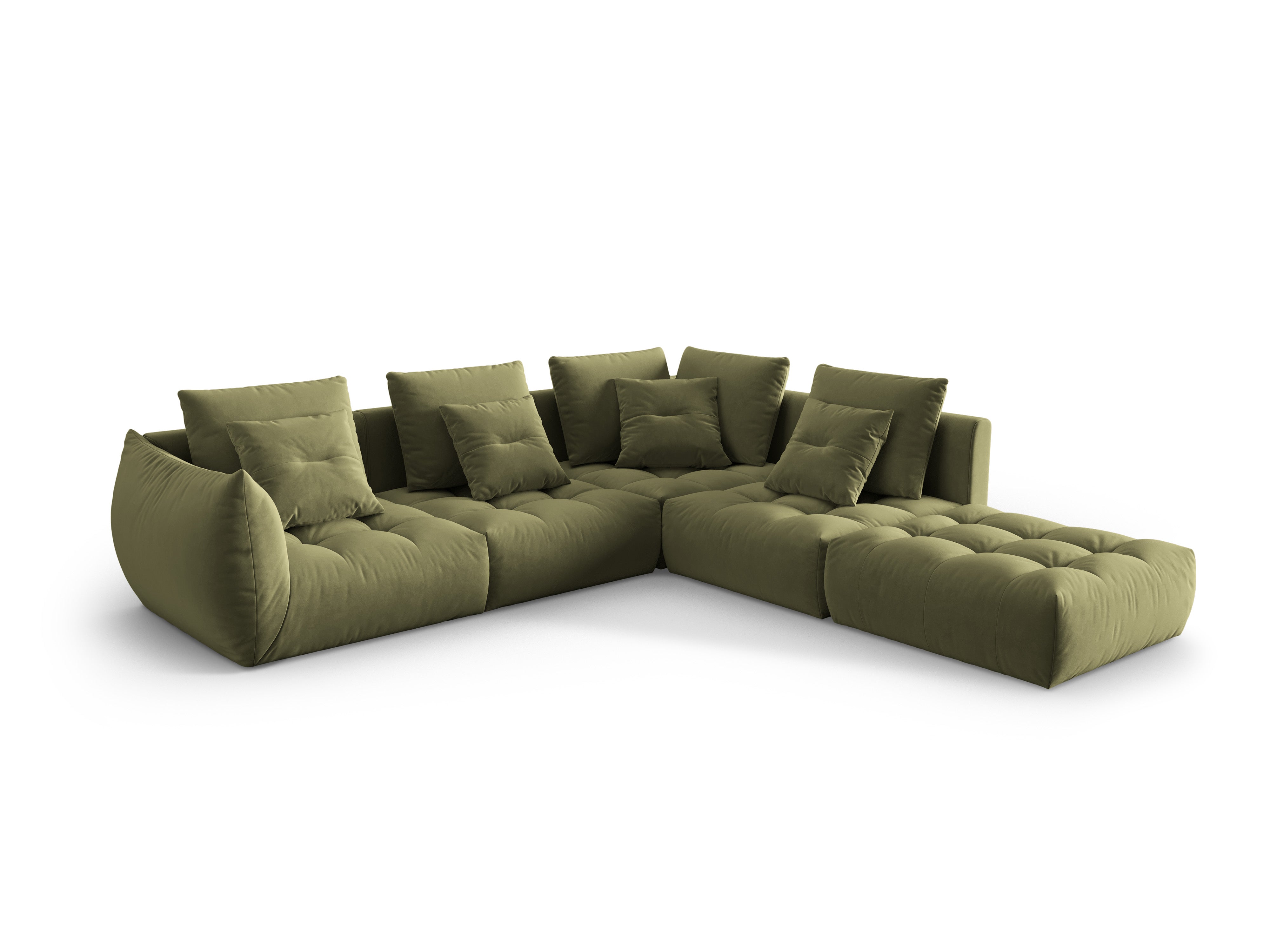 Velvet Modular Right Ecke Sofa, "Bloom", 4 Sitze, hellgrün, 316x310x95
In Europa gemacht