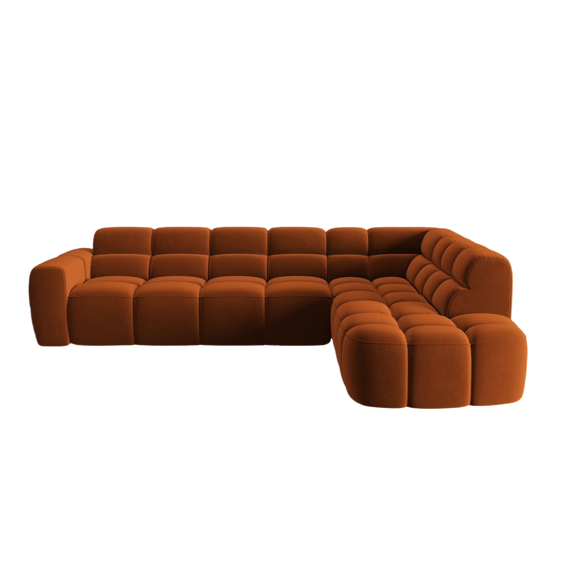 Samt-Ecksofa rechts LISA terracotta [Monika] [Julia spr]