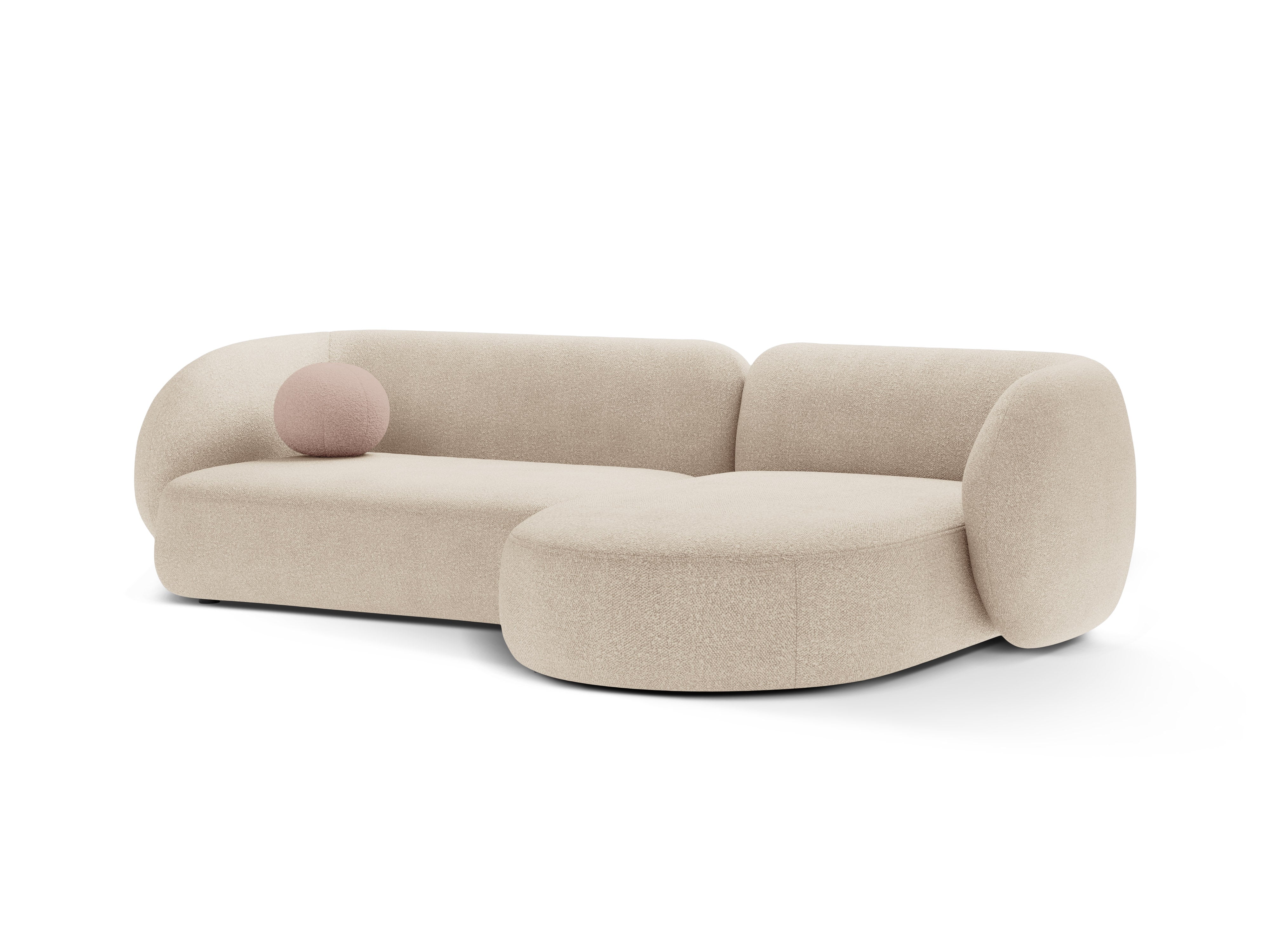 Rechtsseitige 3-Sitzer-Eckcouch KATE beige Boucle