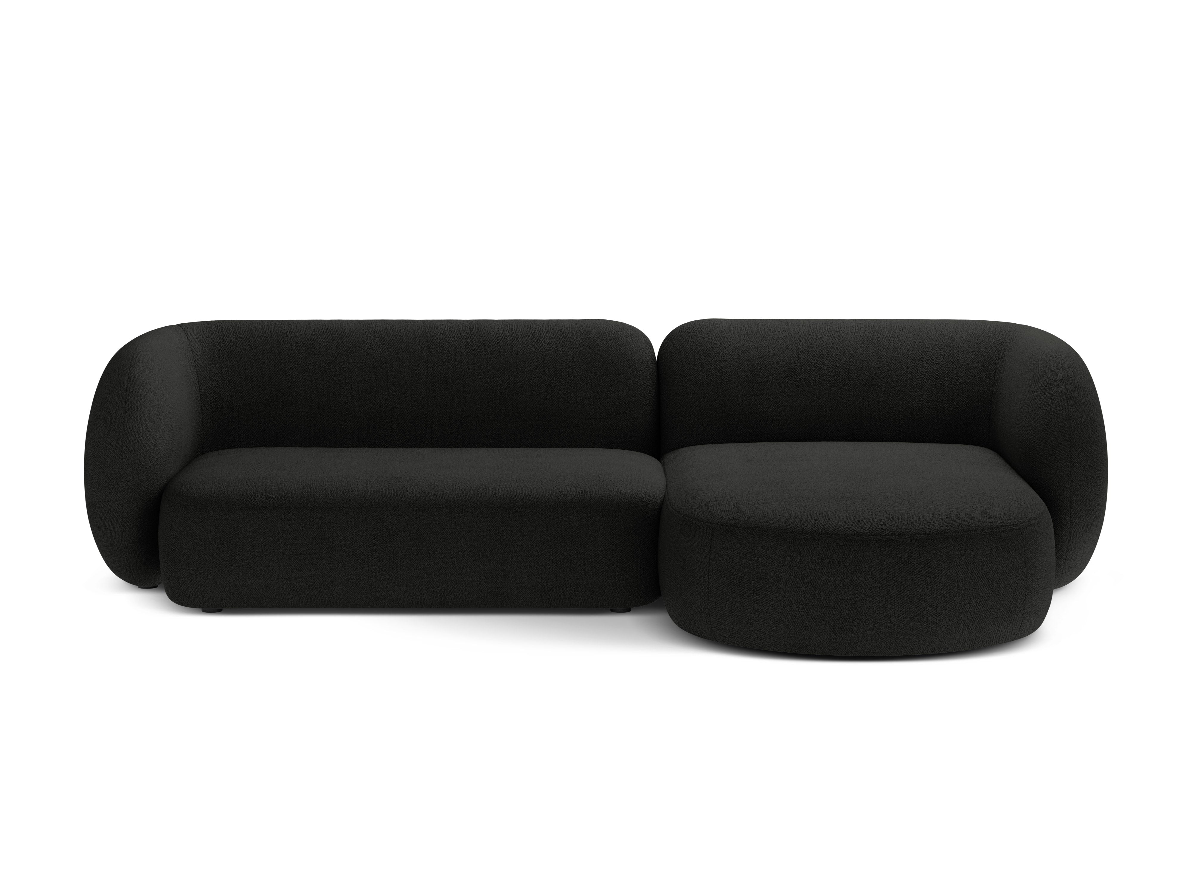 Rechtsseitige 3-Sitzer-Eckcouch KATE schwarzes Boucle