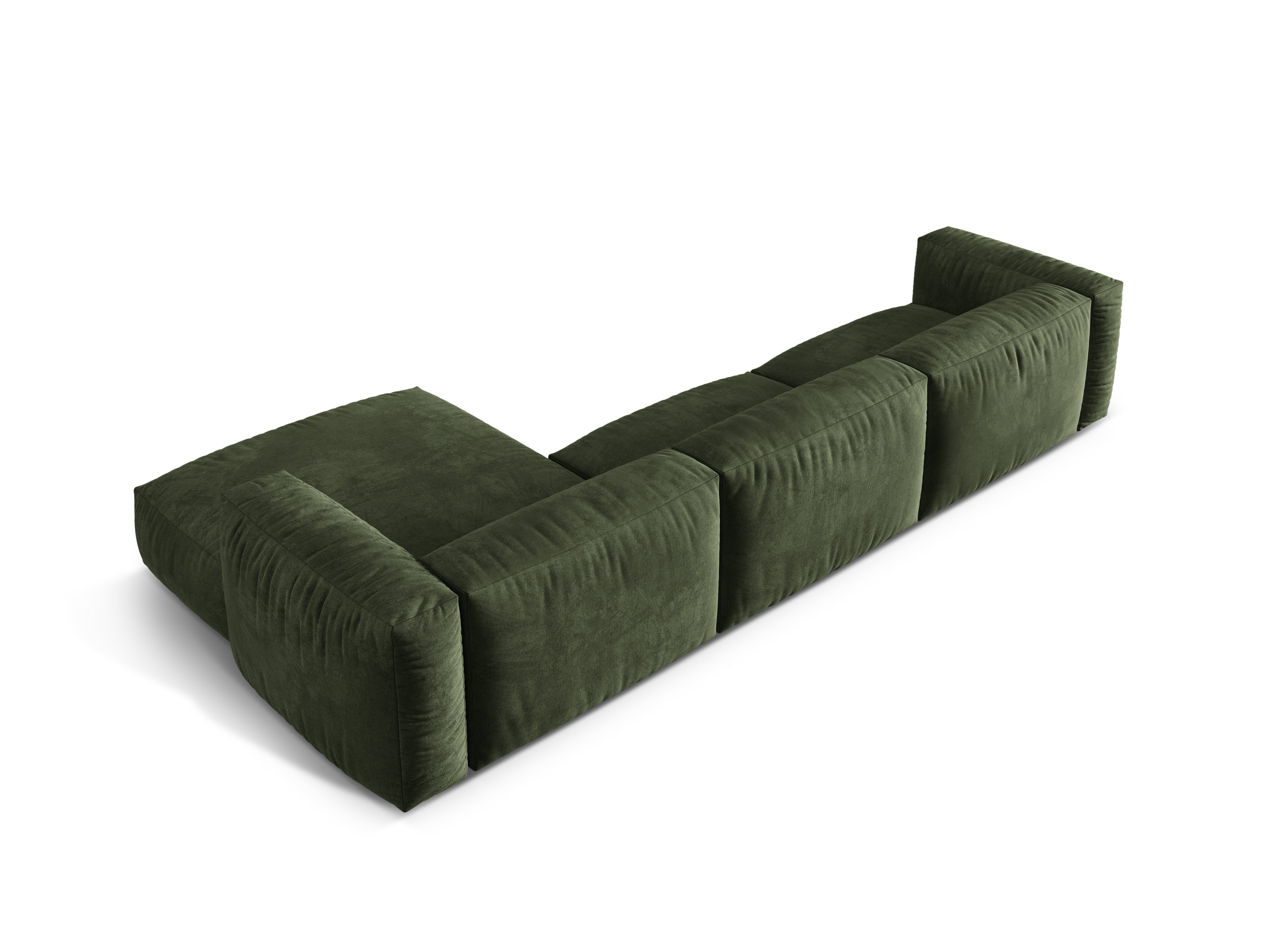 Right-handed Velvet 3-person corner Martina Zielony