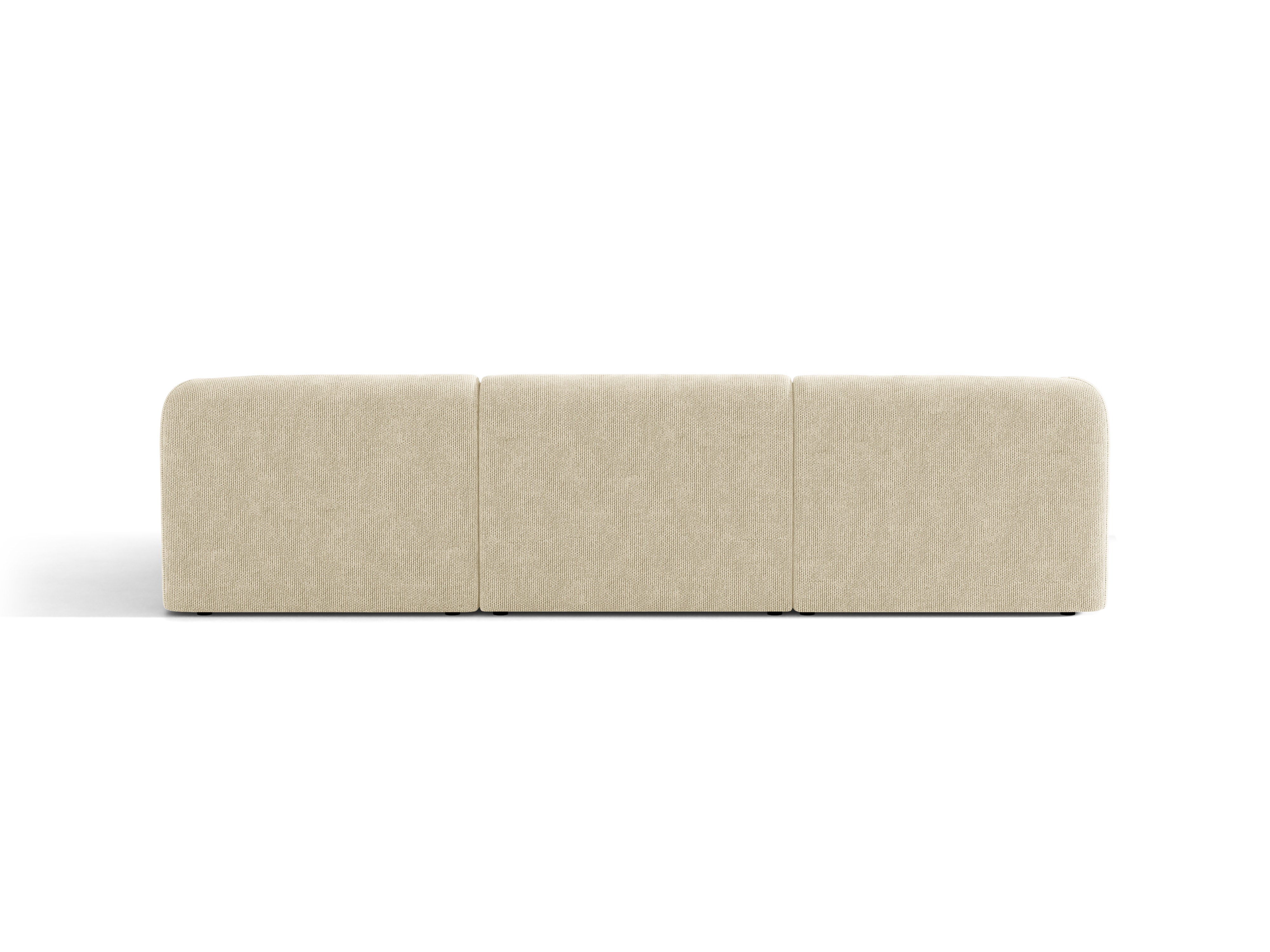 4-sitziger rechter Ecksofa MILEY hellbeige samtig