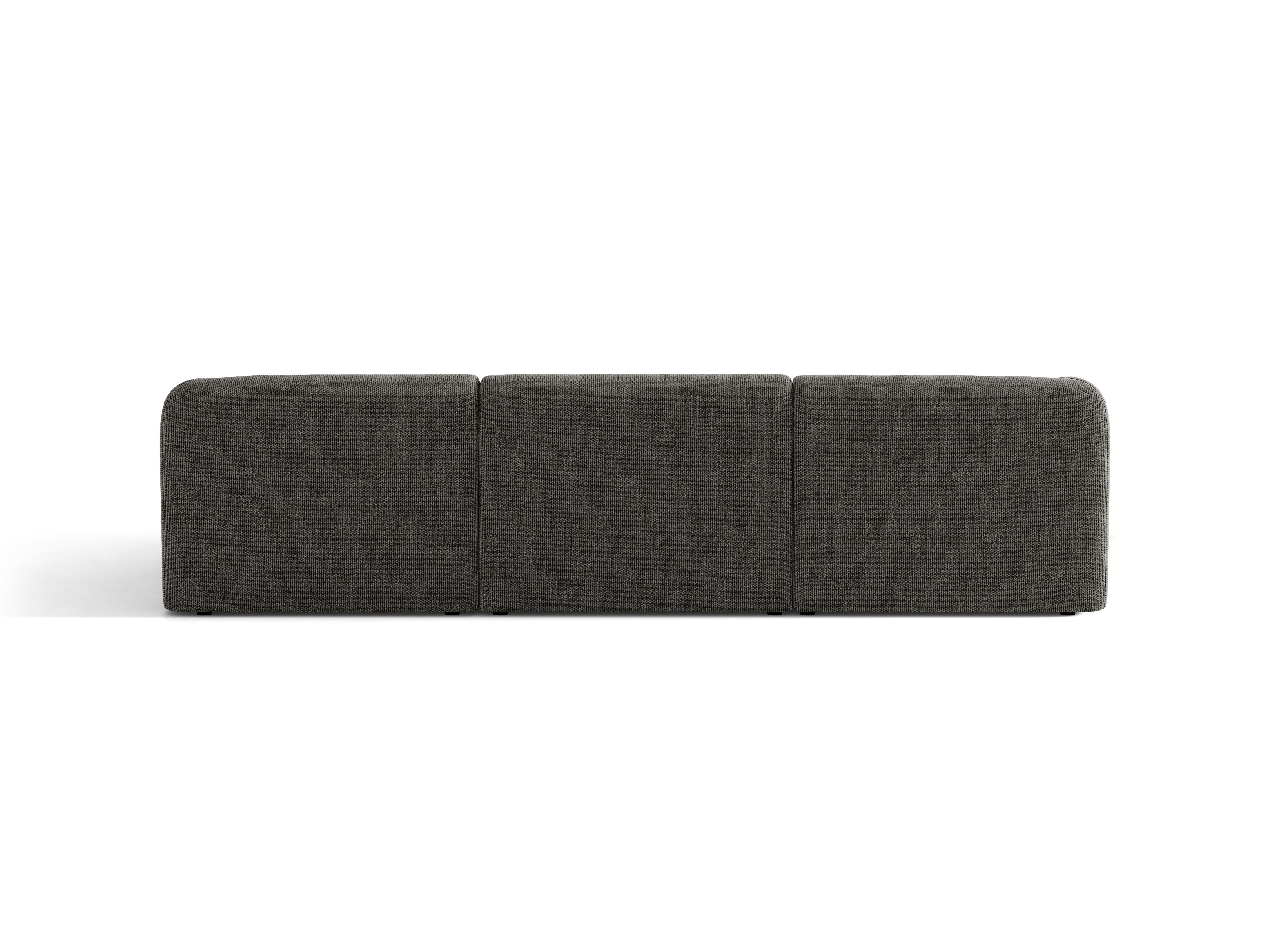 4-sitziger rechter Ecksofa MILEY graues seidiges Chenille