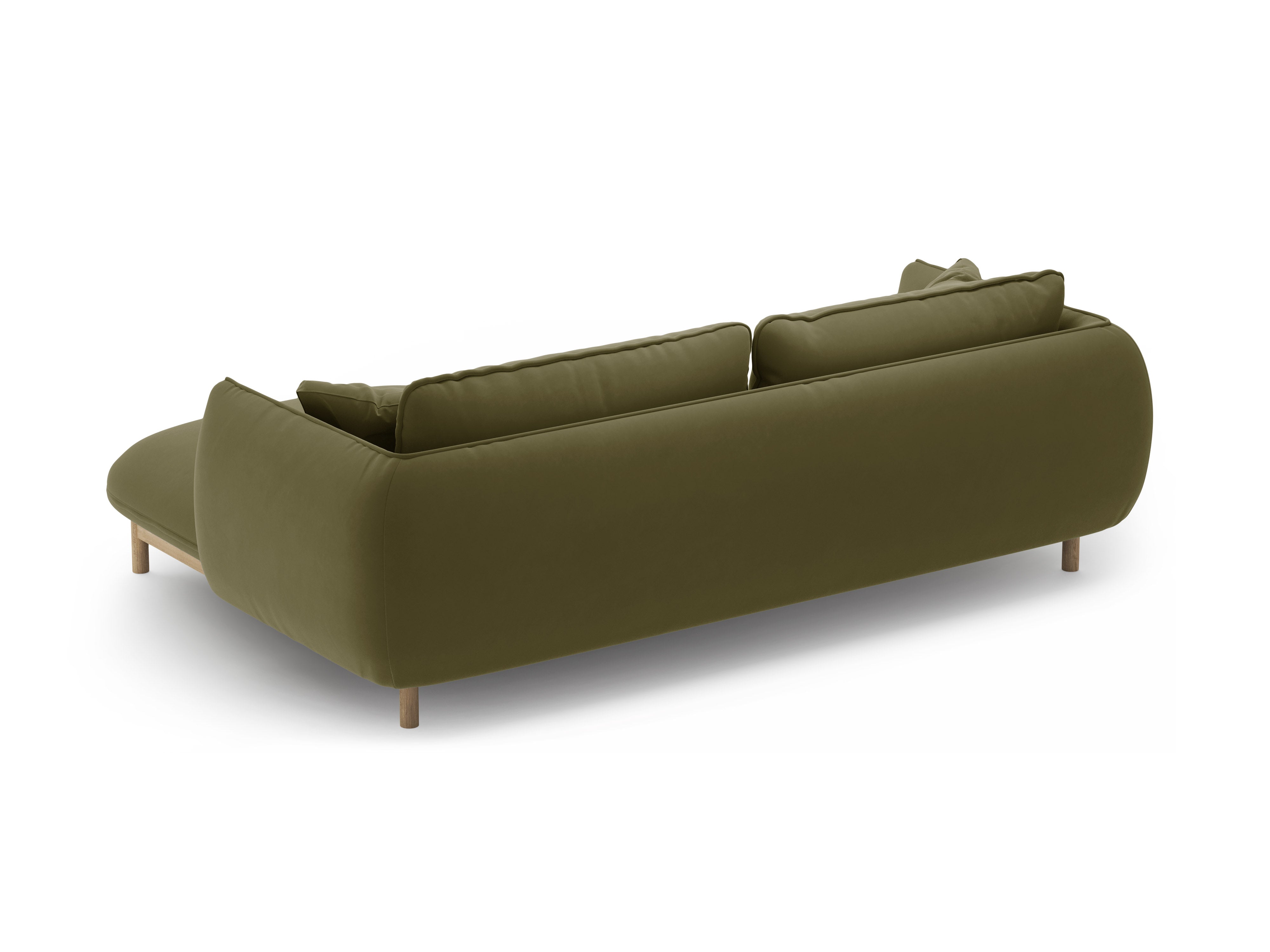 Right-facing velvet corner sofa ADA light green