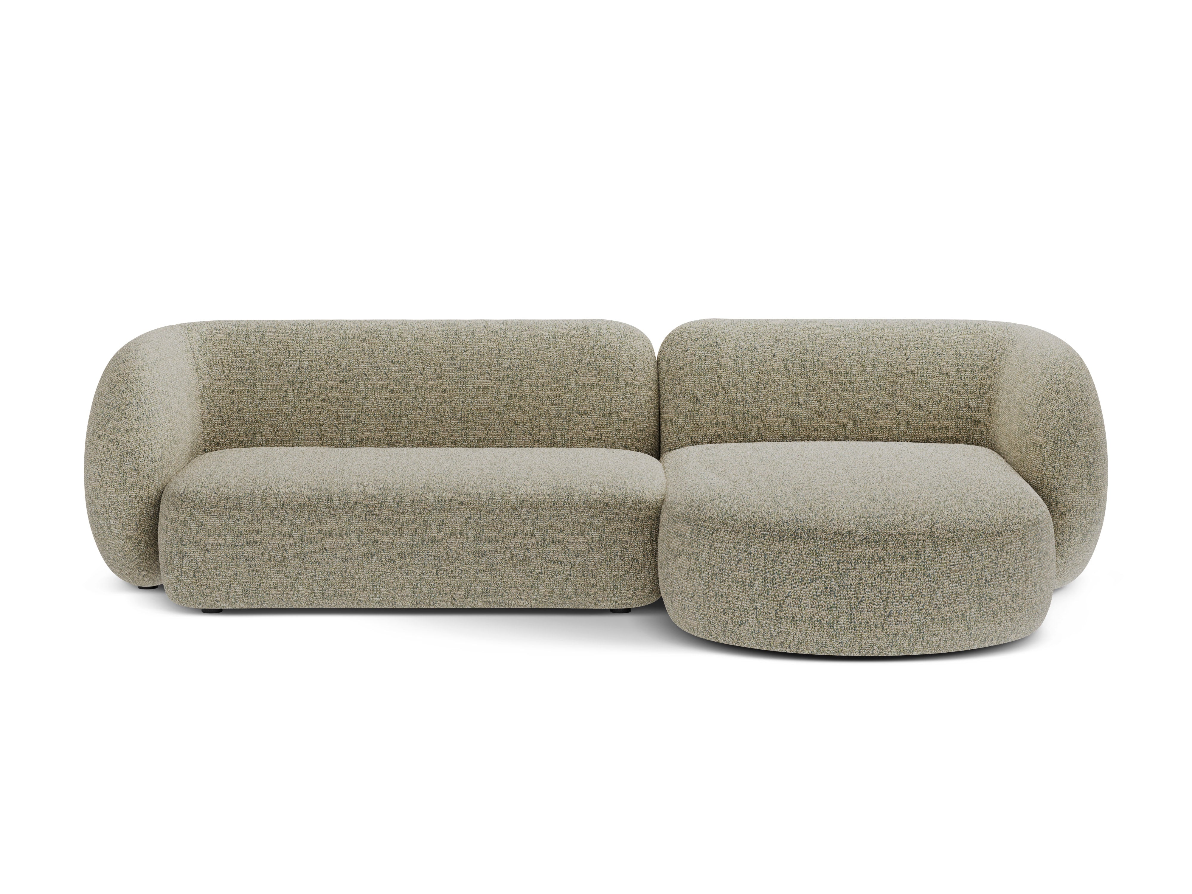 Right-facing 3-seater corner sofa KATE light green mélange
