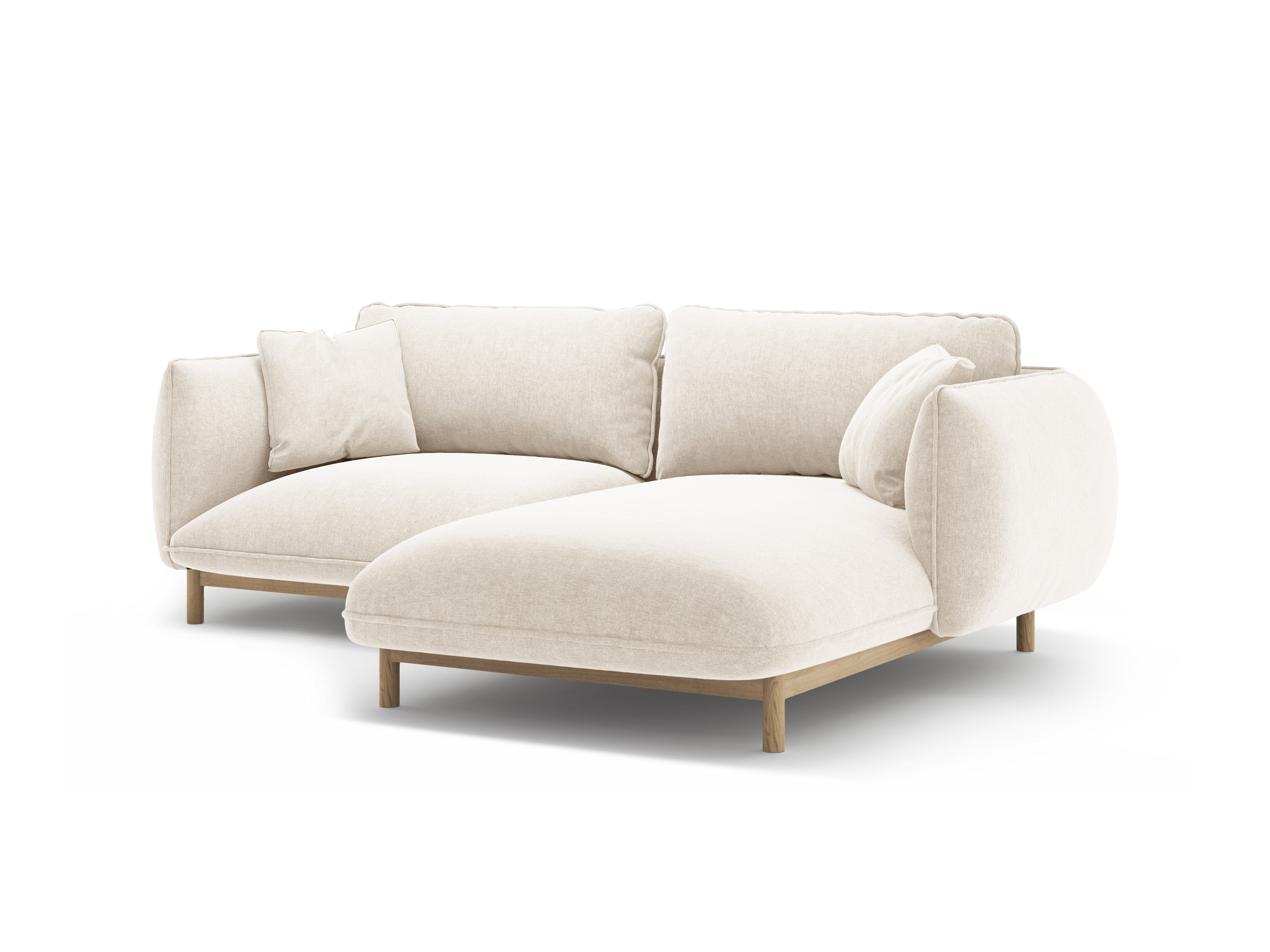 Right-hand corner sofa ADA ivory chenille