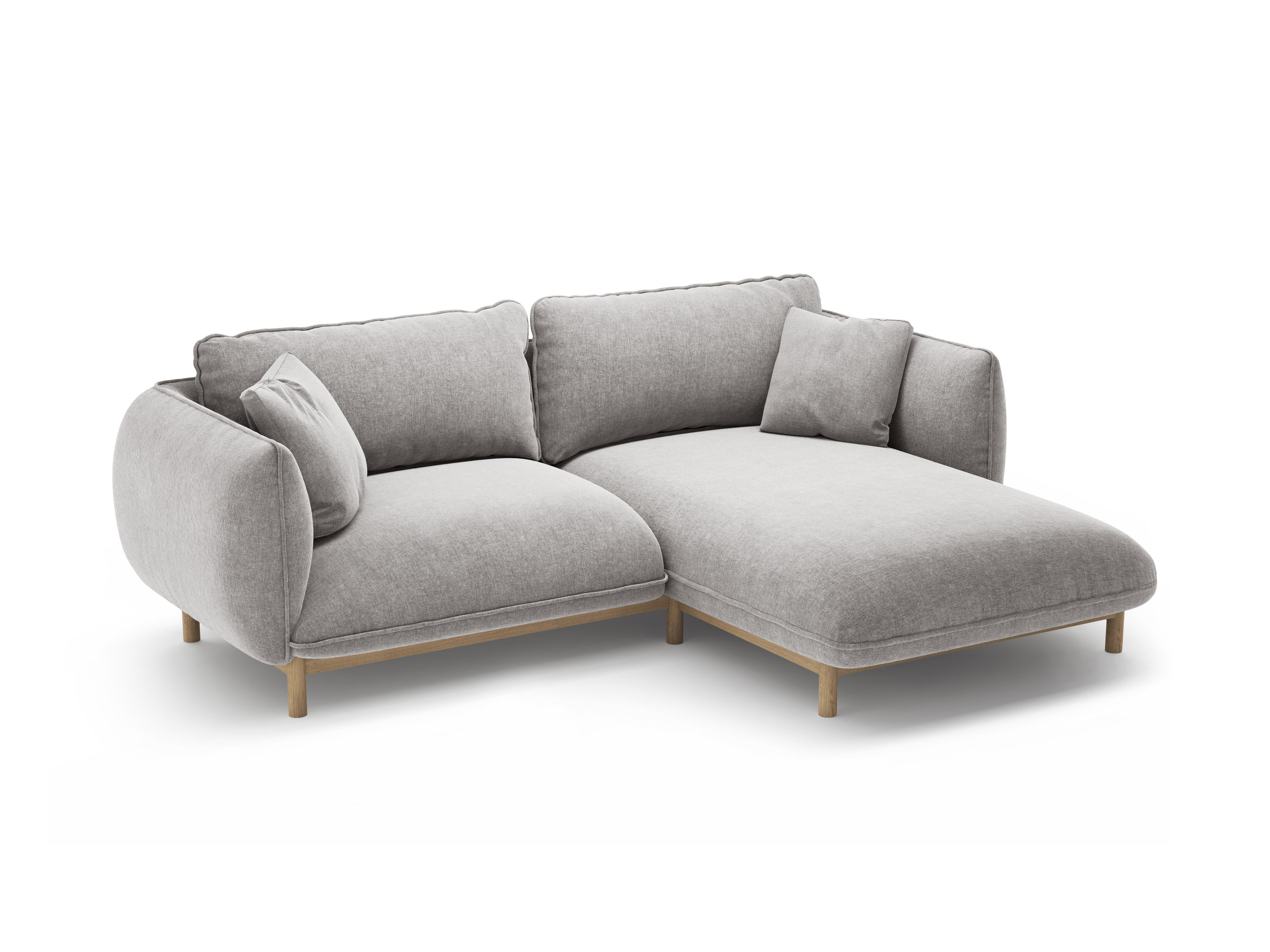 Right-hand corner sofa ADA light gray chenille