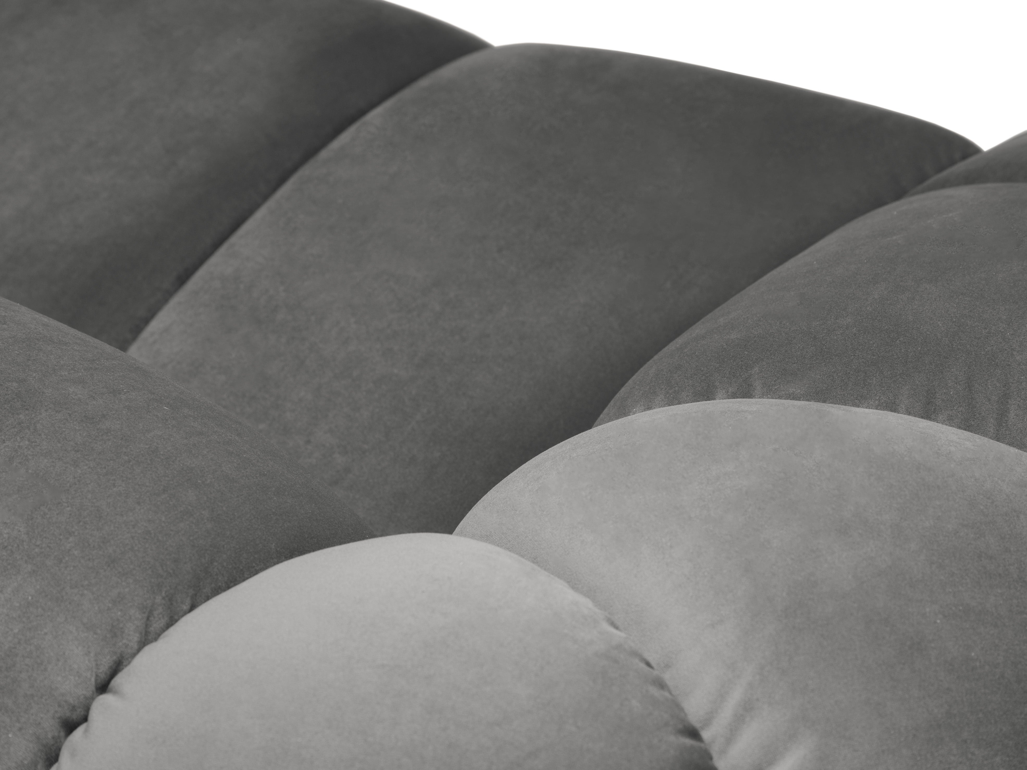 Velvet Right Corner Sofa, "Diana", 4 Seats, Gray, 334x182x72
Made in Europe