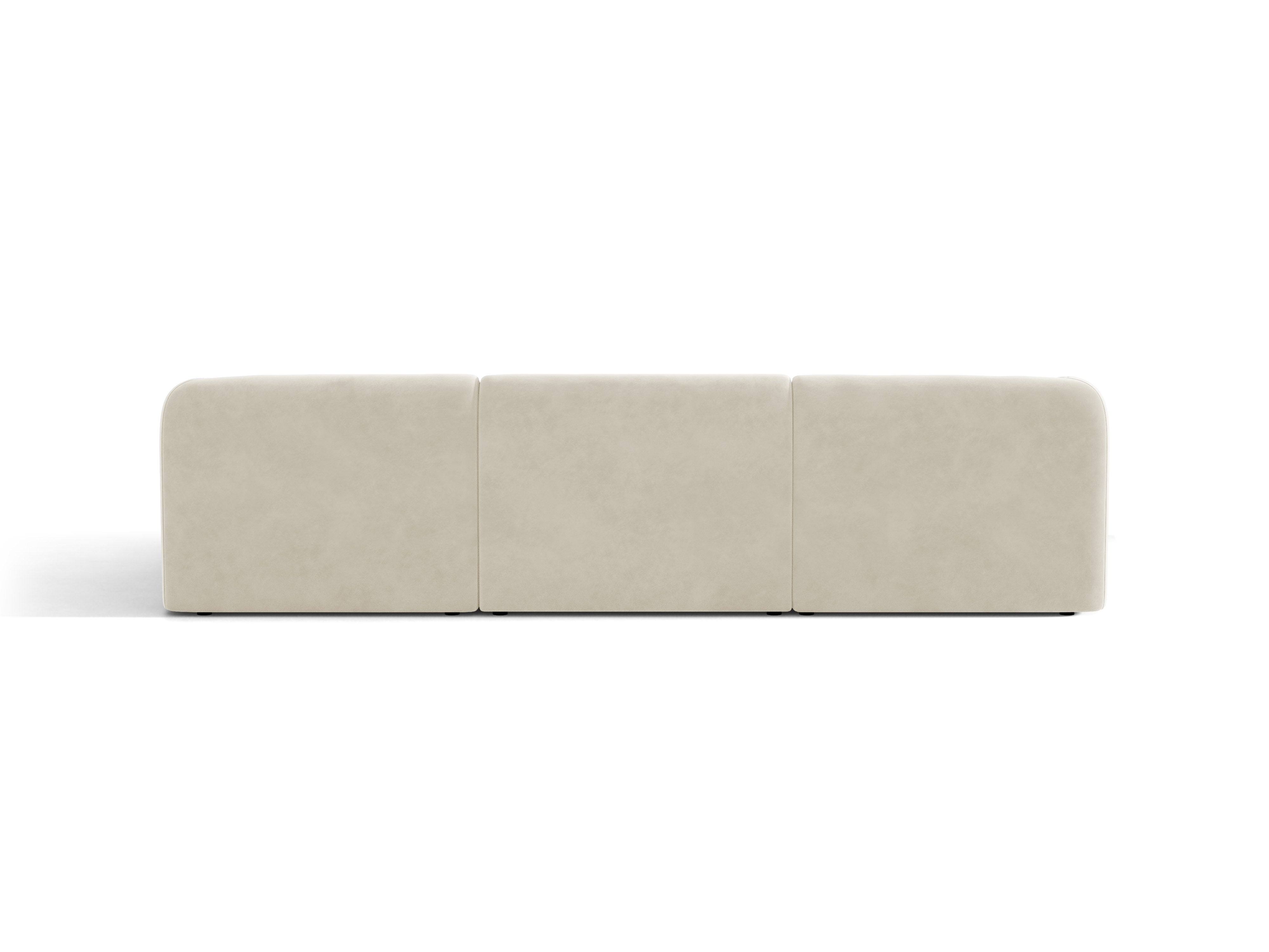 Samt-Ecksofa für 4 Personen rechts MILEY beige