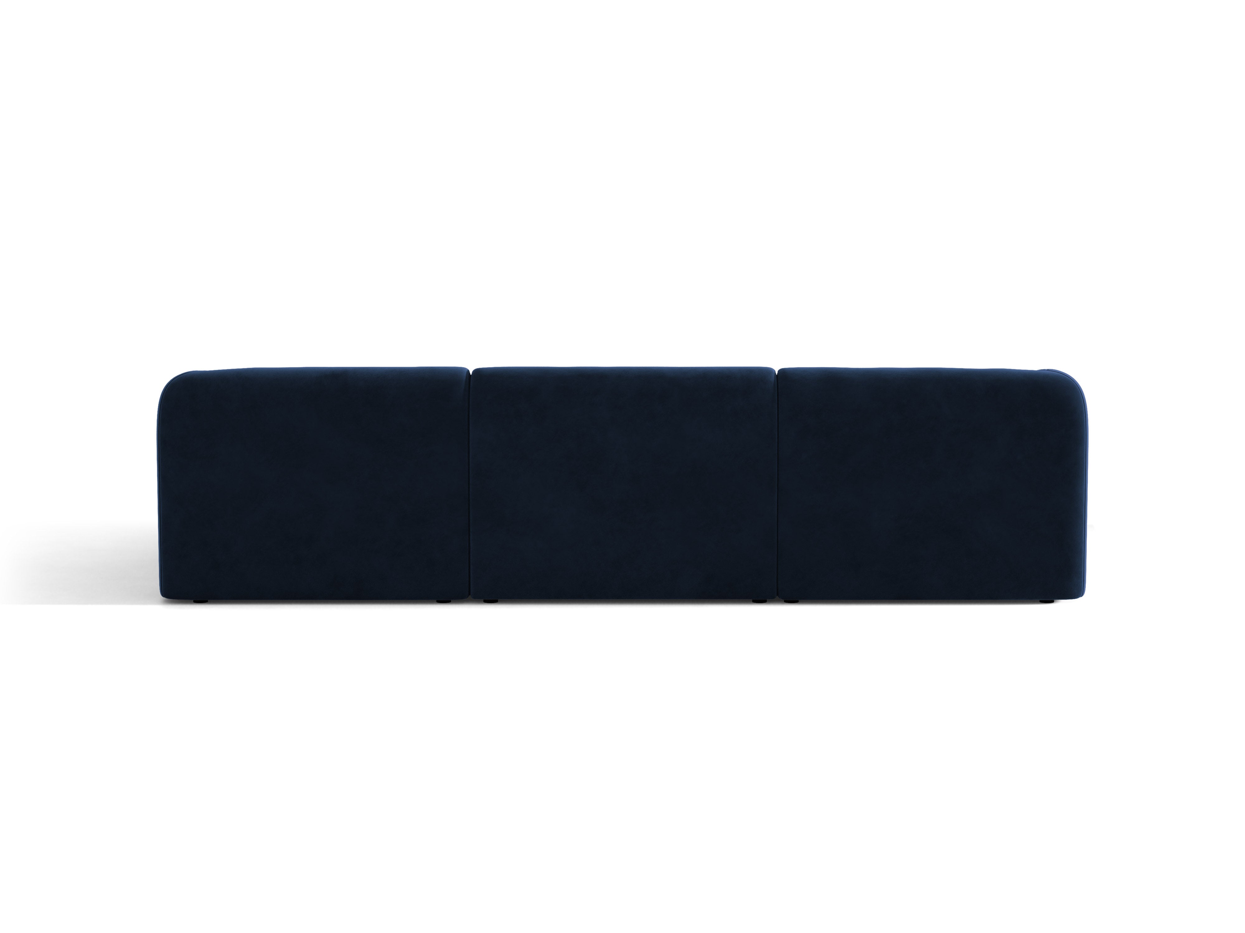 Samt-Ecksofa für 4 Personen rechts MILEY in Marineblau