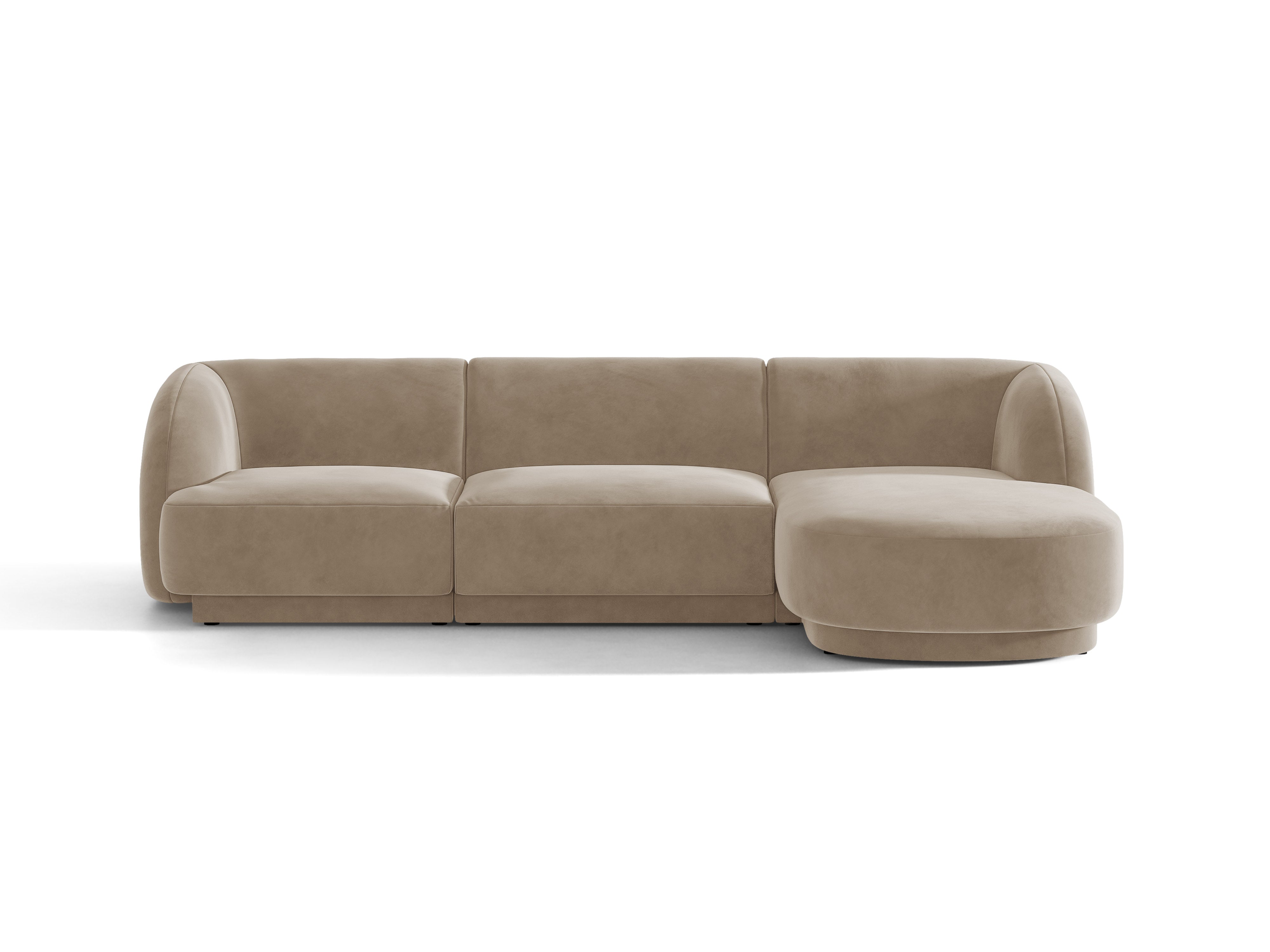 Samt-Ecksofa für 4 Personen rechts MILEY cappuccino