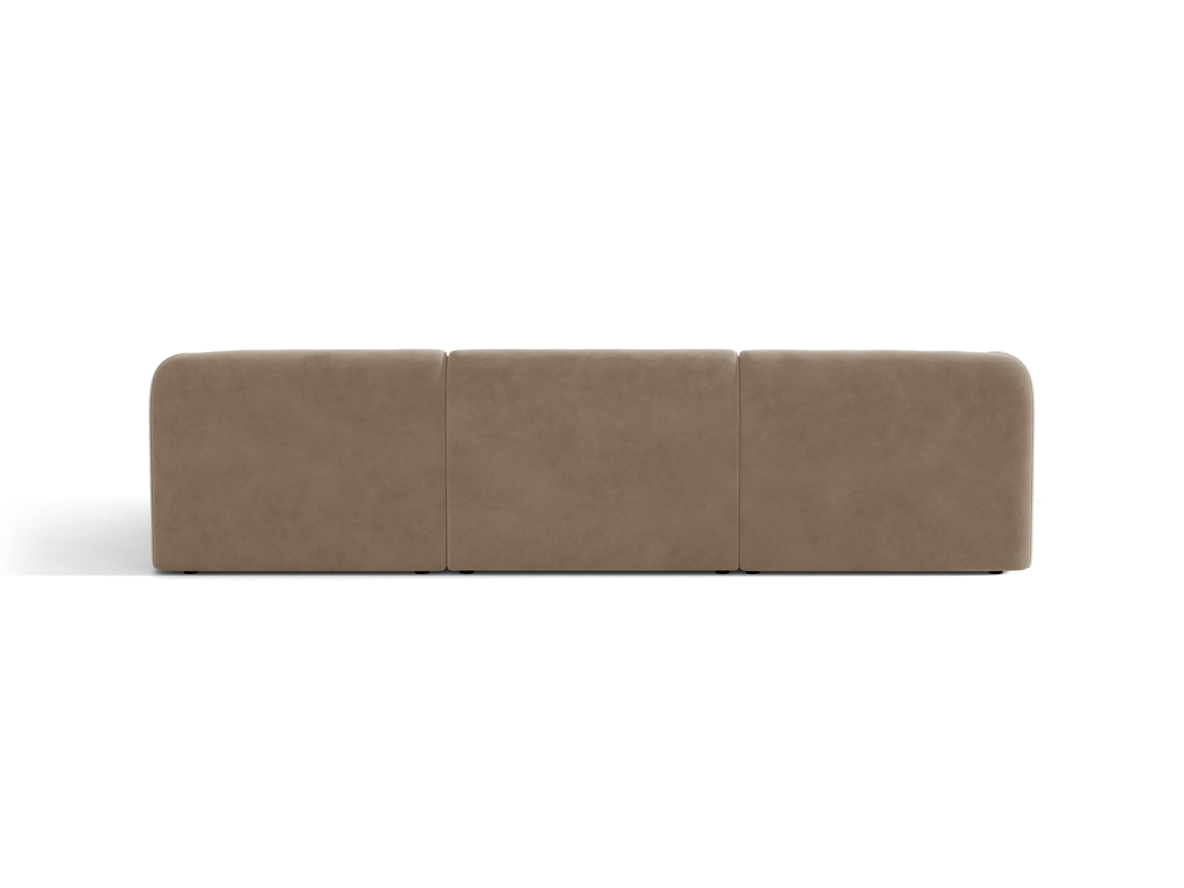 Samt-Ecksofa für 4 Personen rechts MILEY cappuccino