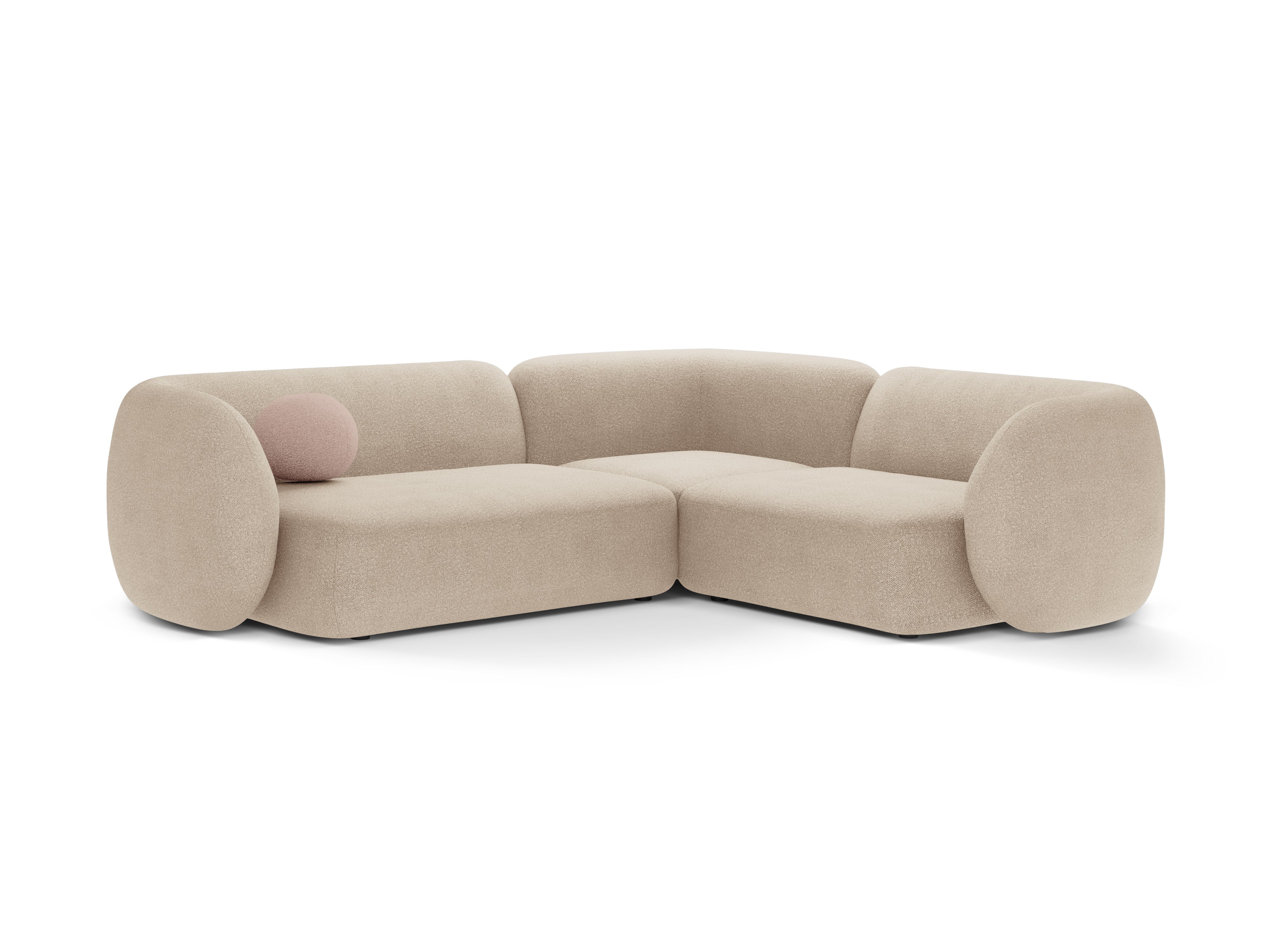 Rechtsseitige 4-Sitzer Eckcouch KATE beige Boucle