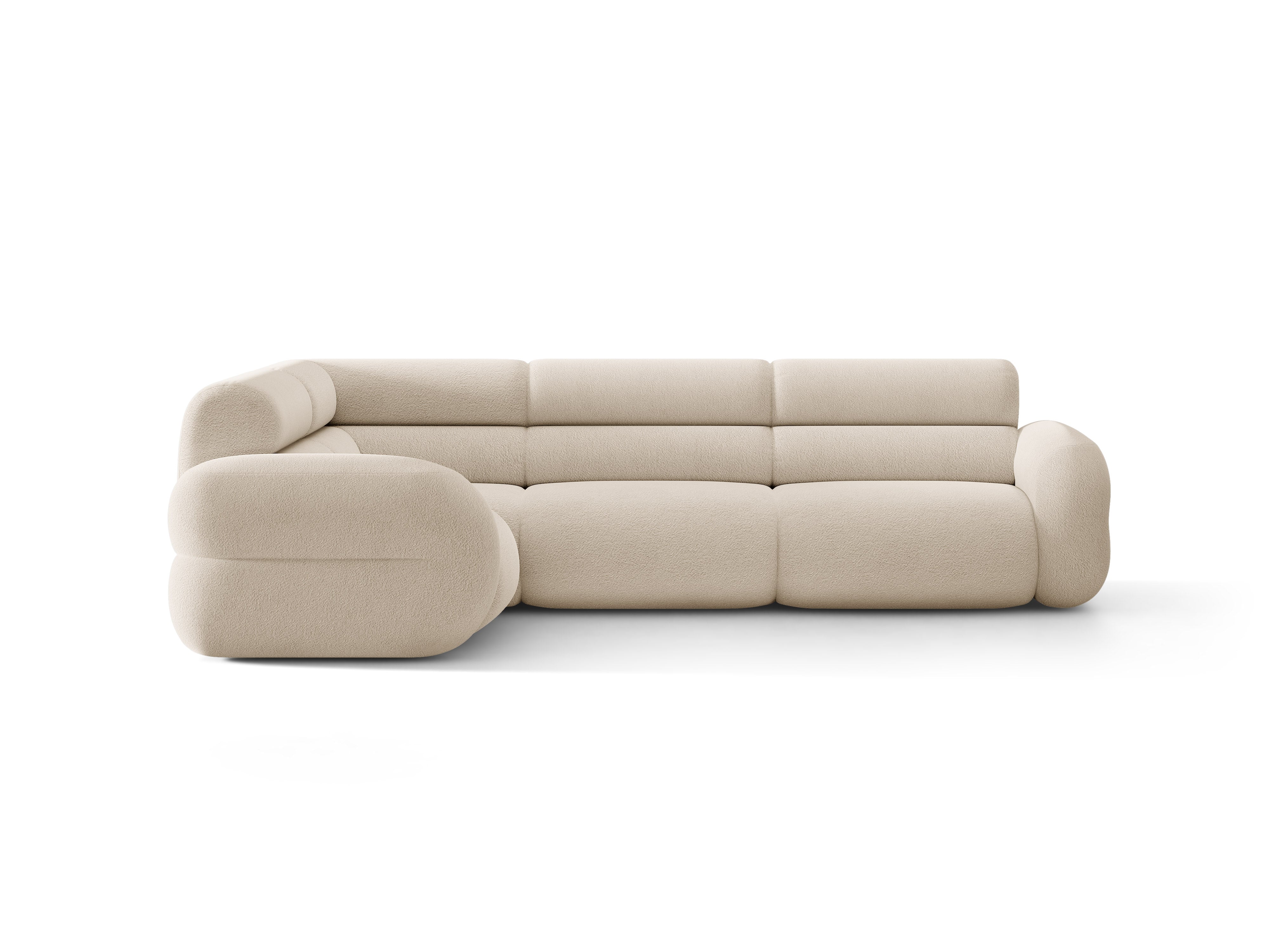 Beige Boucle L-förmiger linker NEO Ecksofa