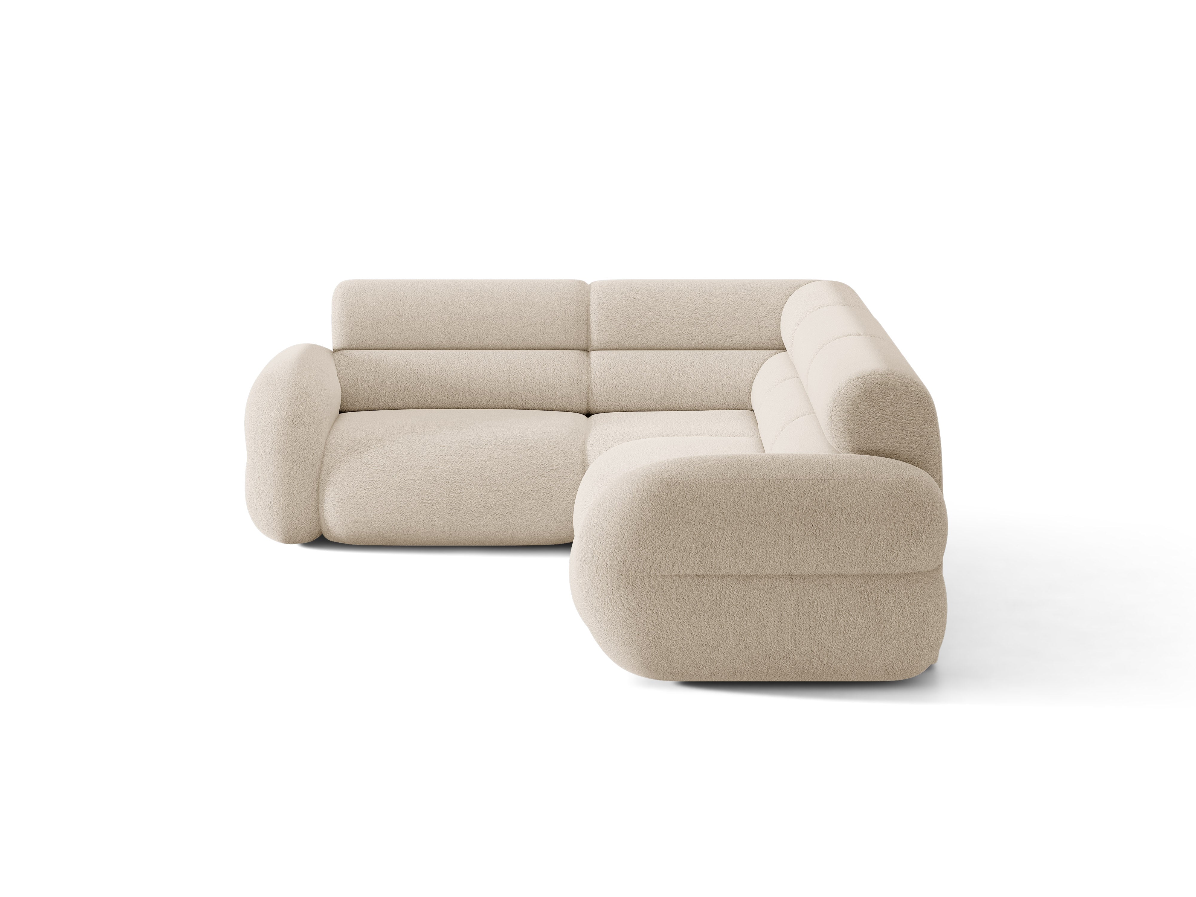 Beige Boucle L-förmiger linker NEO Ecksofa