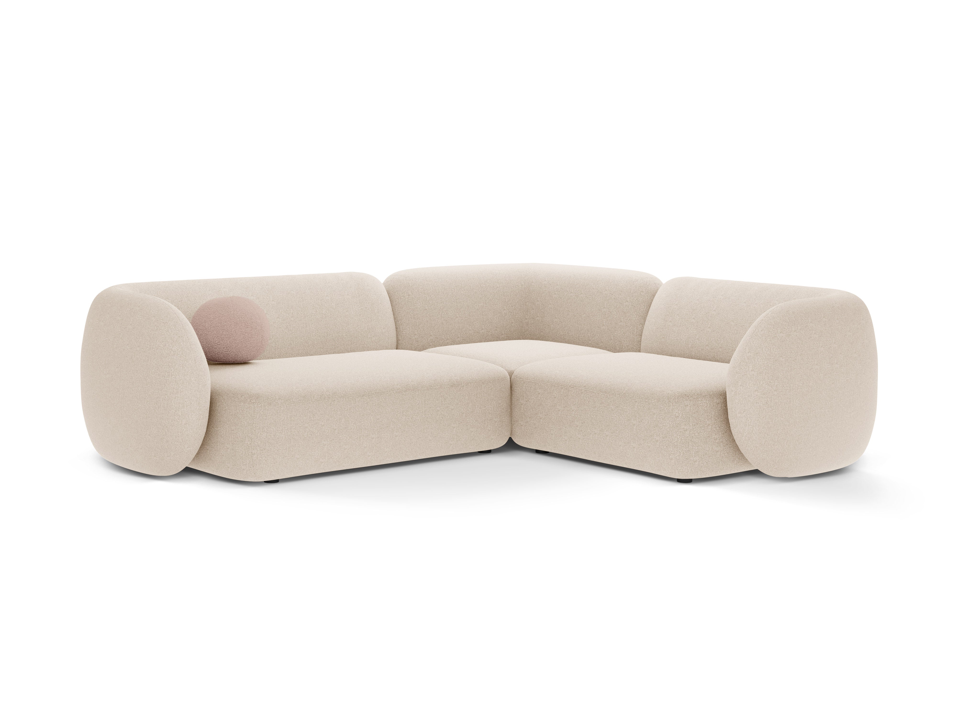 Right-facing corner sofa for 4 people KATE light beige mélange