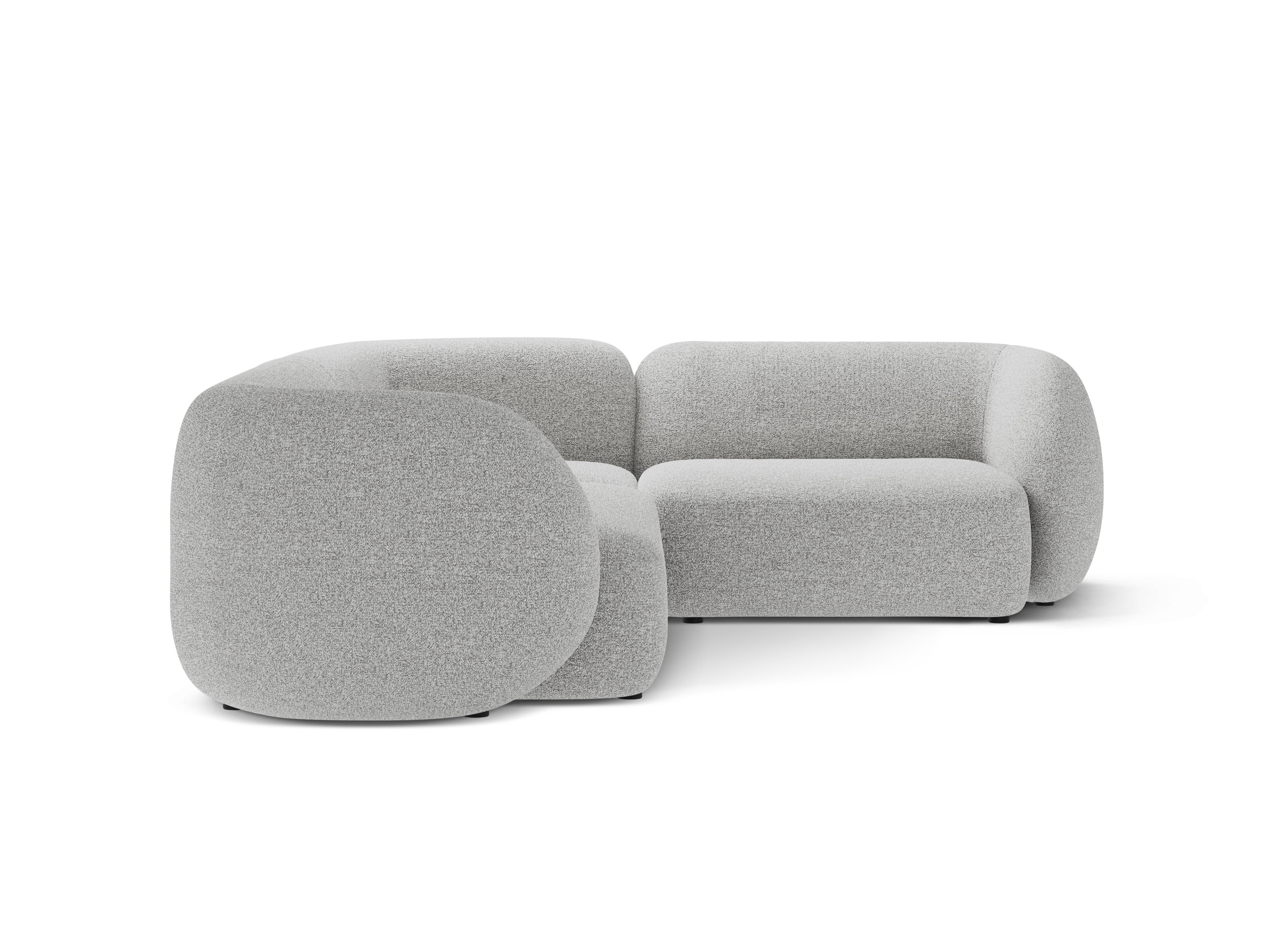 Right-facing 4-seater corner sofa KATE light gray mélange