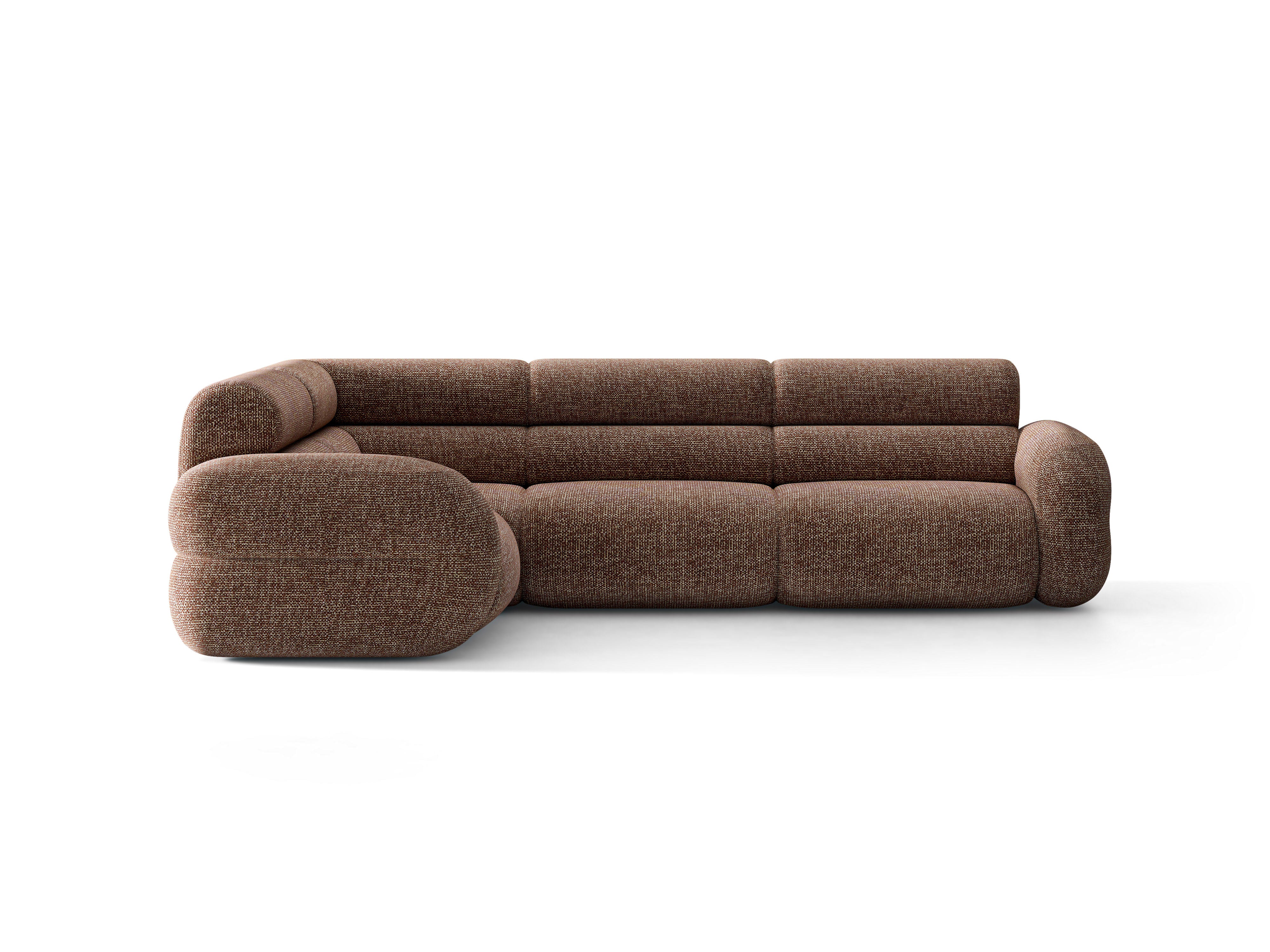 Ecksofa in L-Form links NEO braun meliert