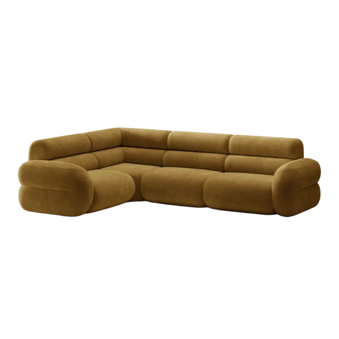 Ecksofa in L-Form links NEO senfgelb Chenille