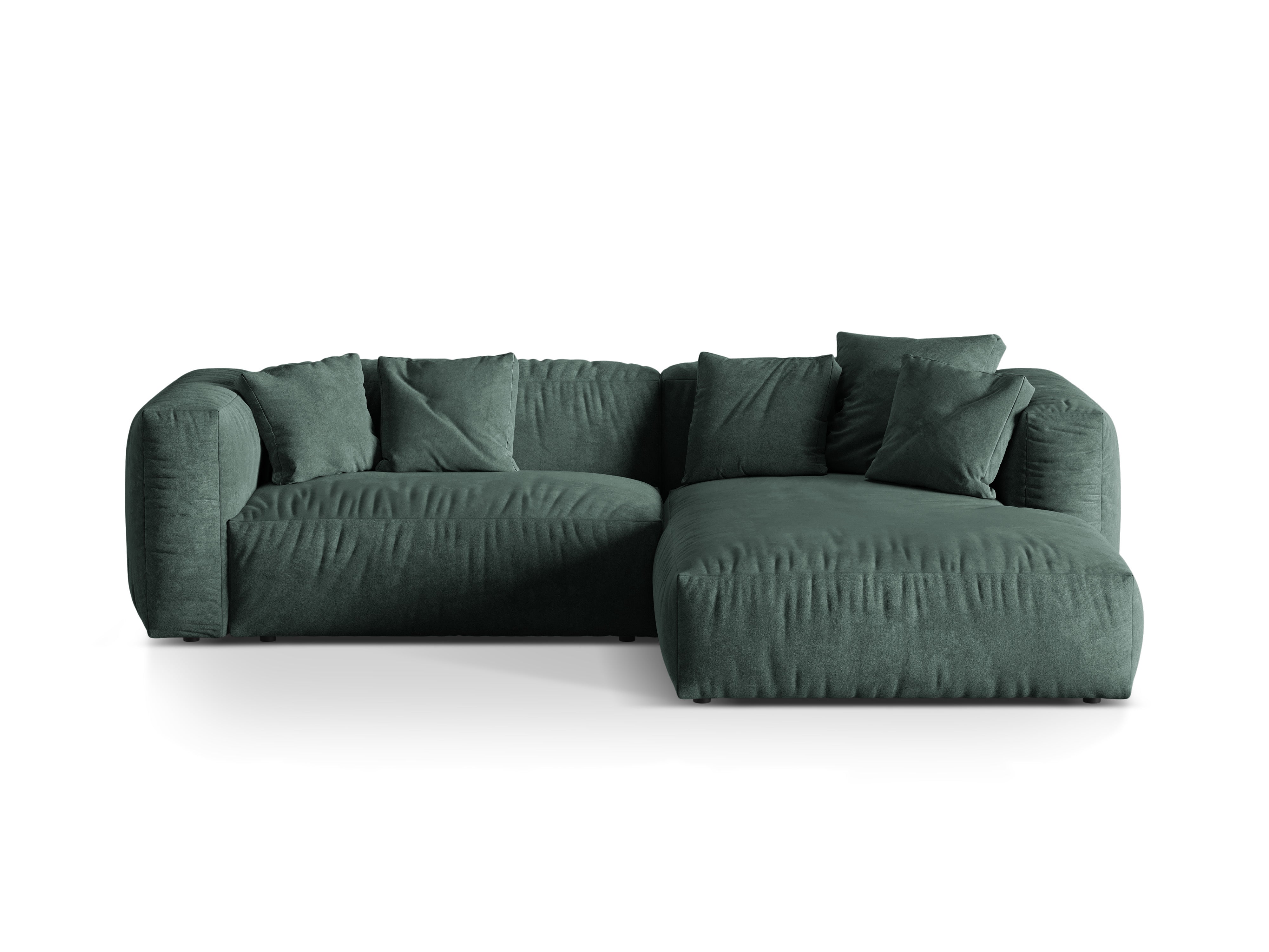 Right-sided 2-person velvet corner Martin Petrol