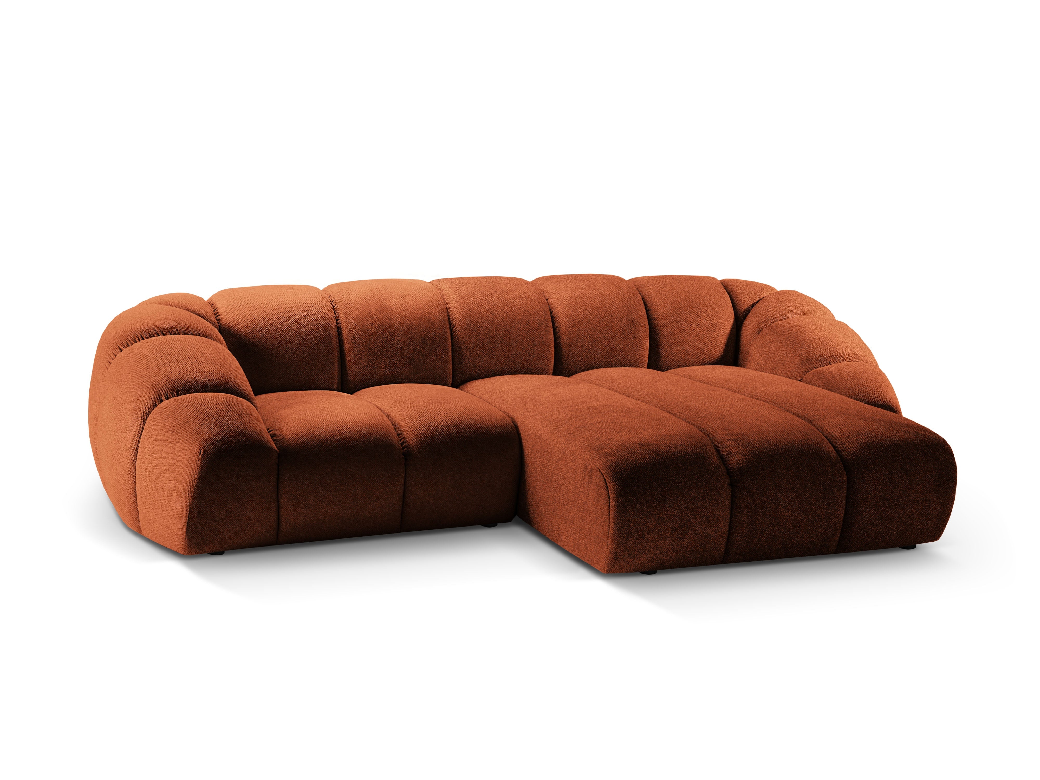 3-sitzige rechteckige Eckcouch DIANA terracotta Chenille [Monika]